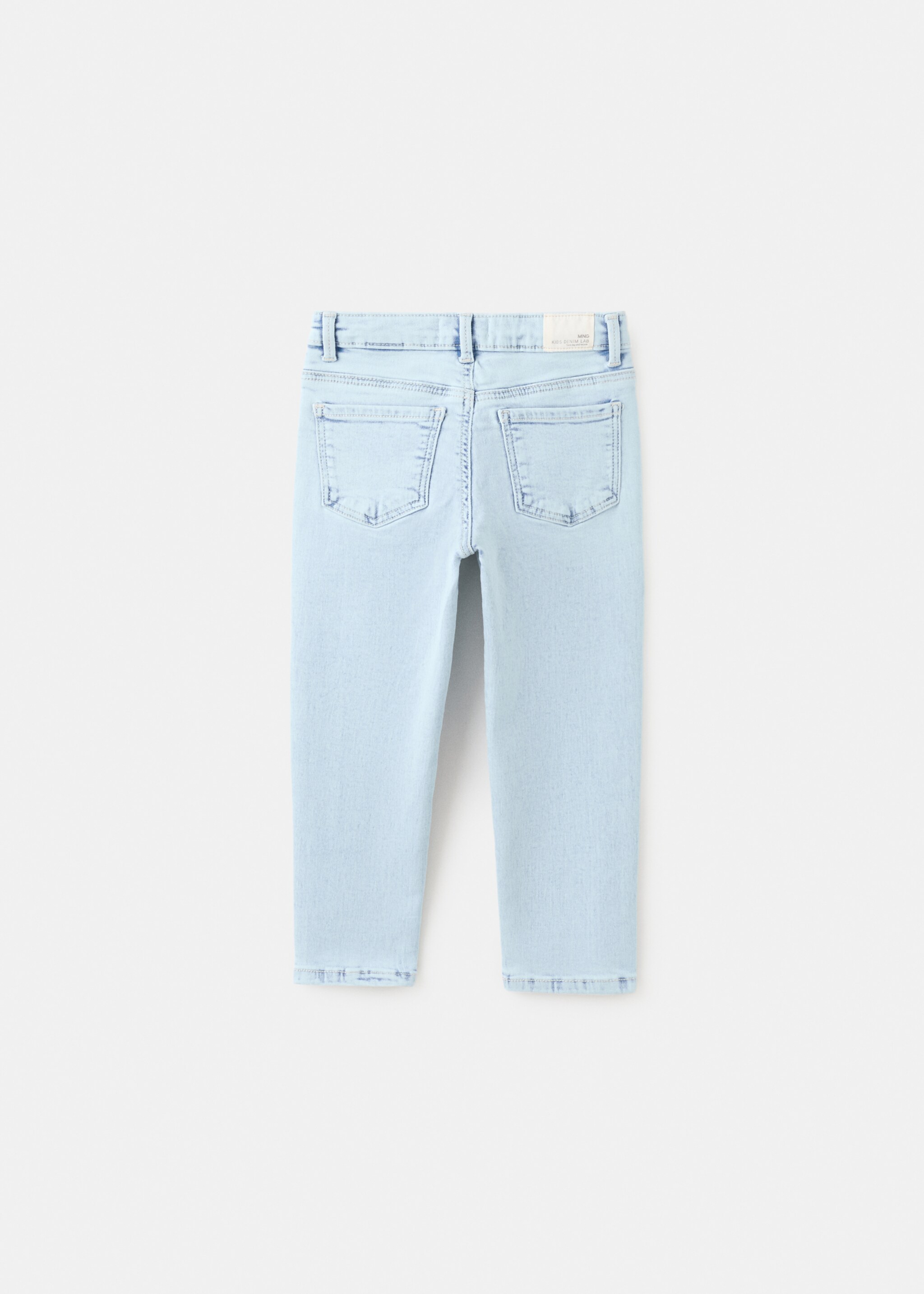 Straight-fit jeans with studs - Reverse of the article, Light Blue. Ref: 27011274-00.
