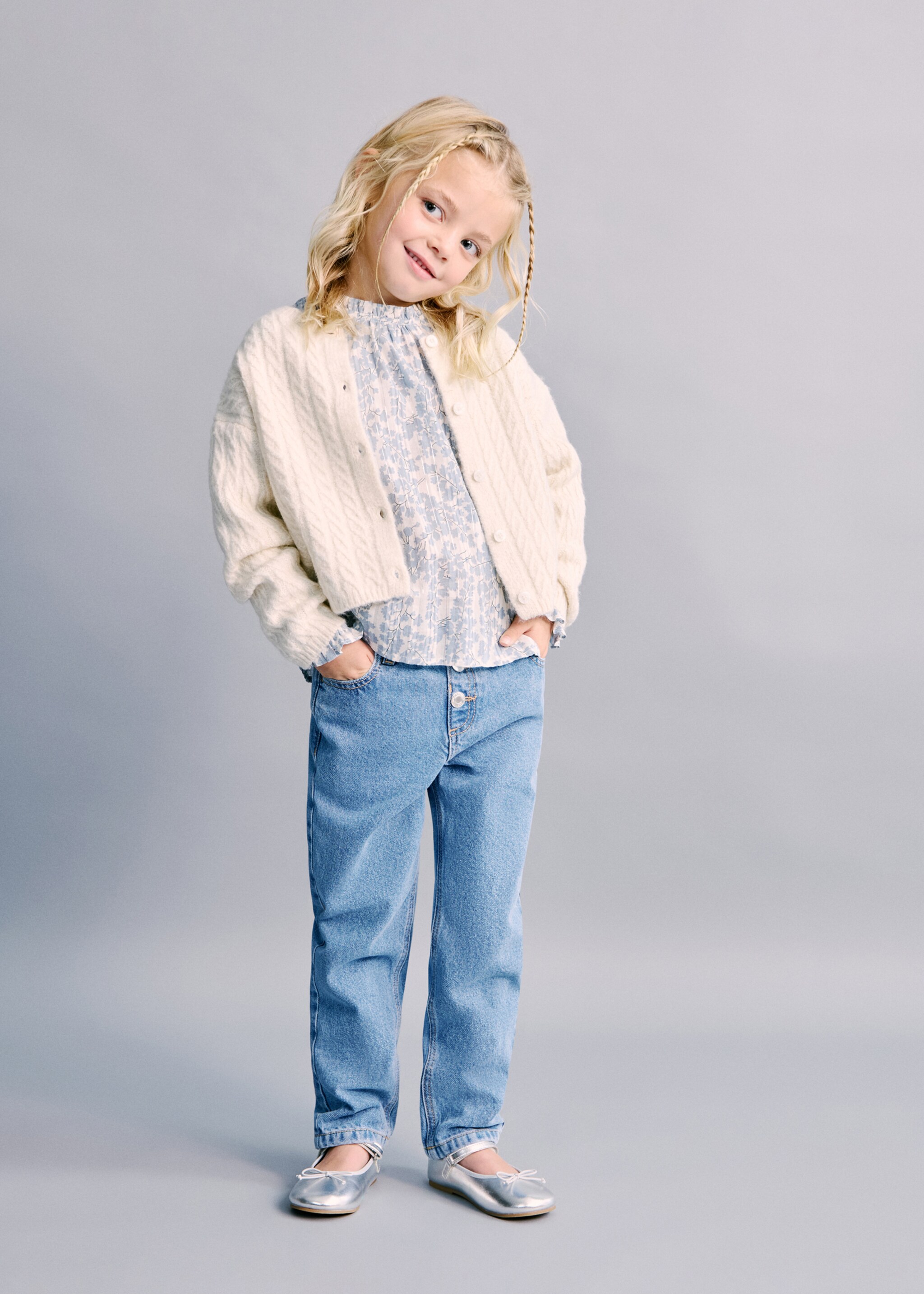 Paper bag jeans with buttons - Medium plane, Medium Blue. Ref: 27011275-00.