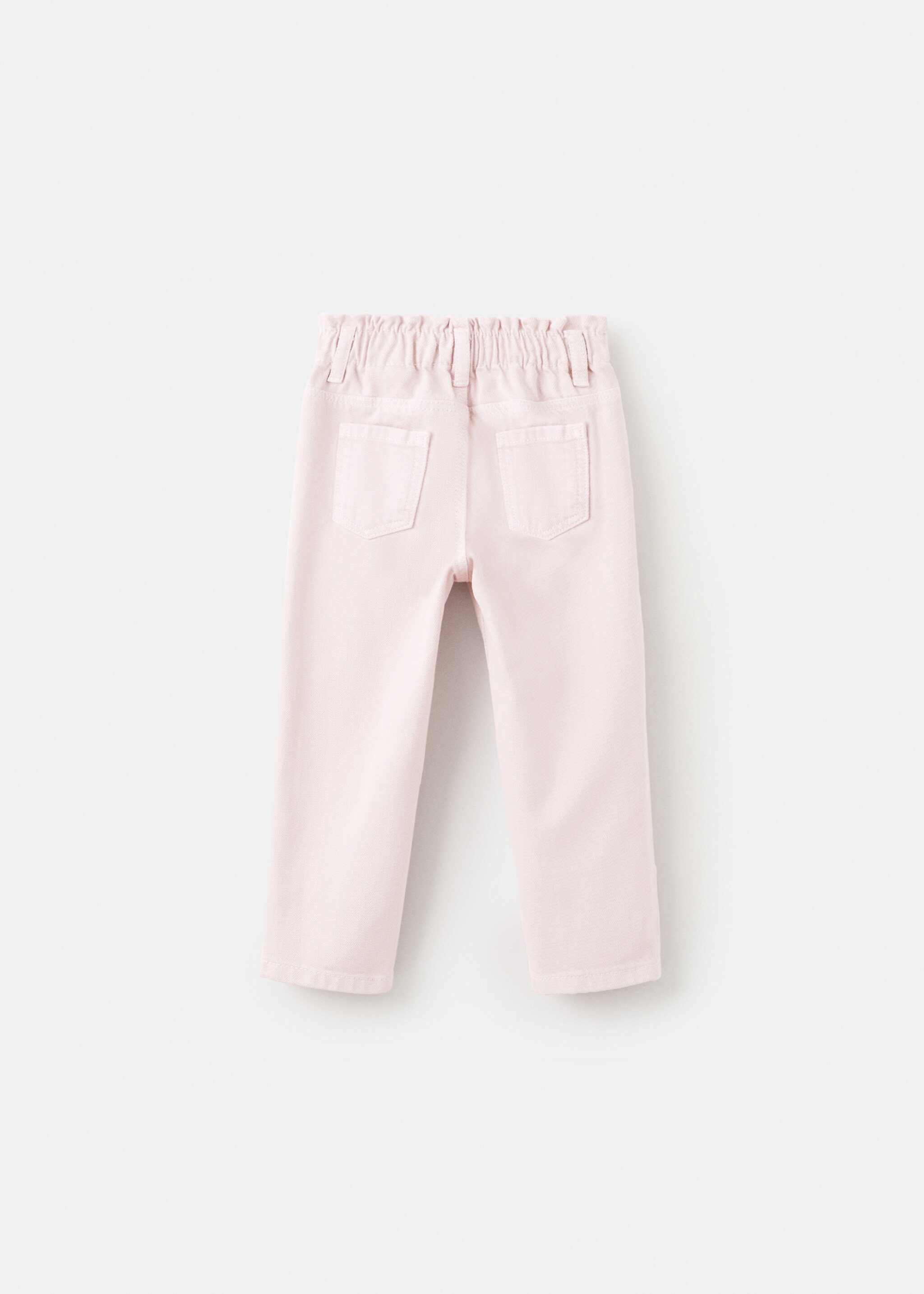 Paper bag jeans with buttons - Reverse of the article, Pink. Ref: 27011276-00.