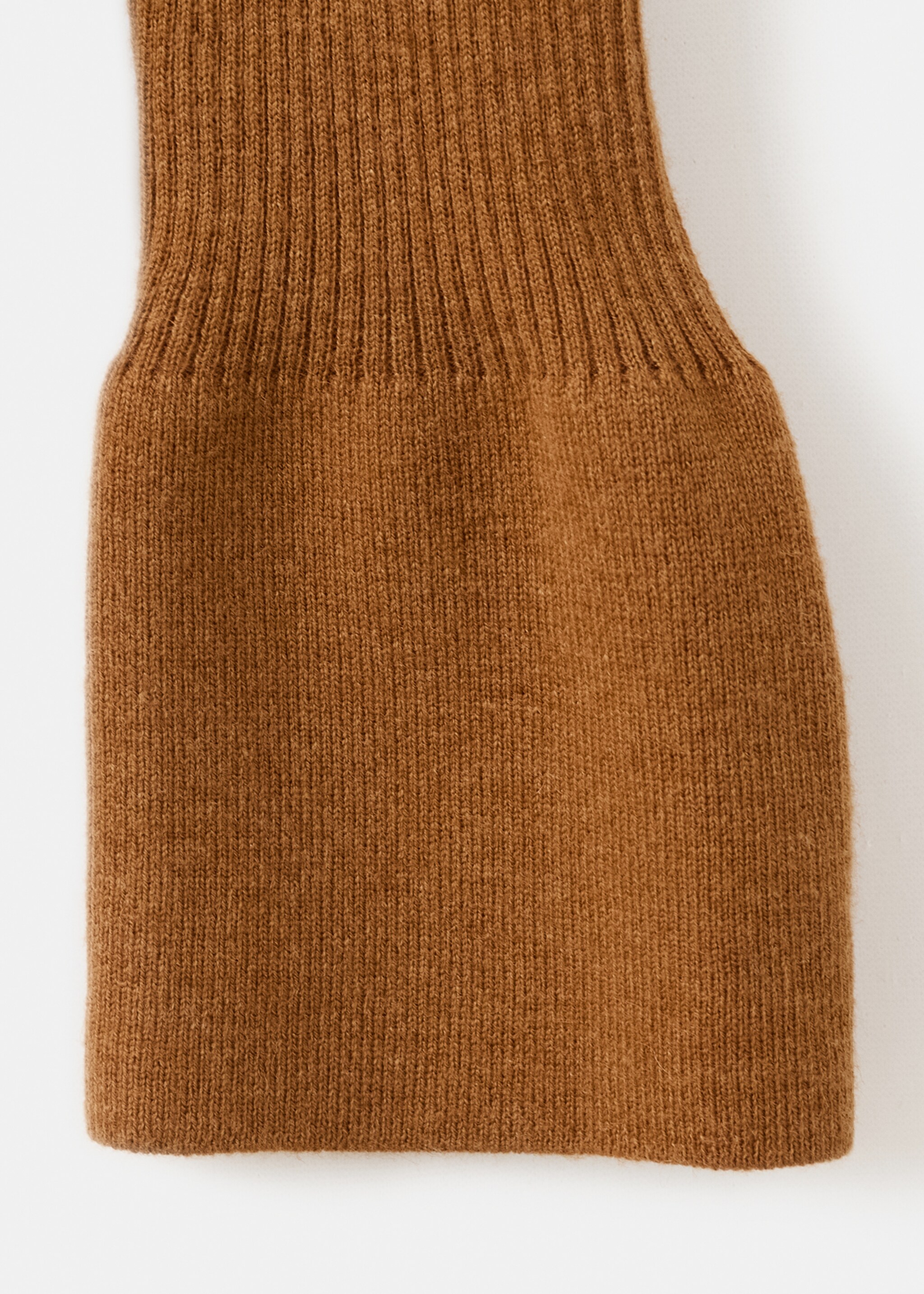 Polo-neck ribbed sweater - Details of the article 0, Tobacco Brown. Ref: 27011277-00.
