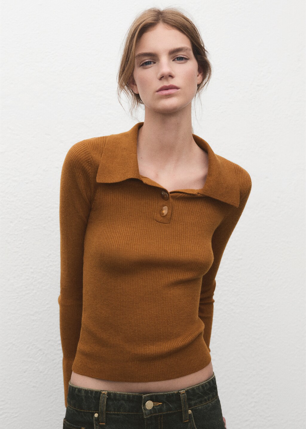Mango Polo-neck ribbed sweater