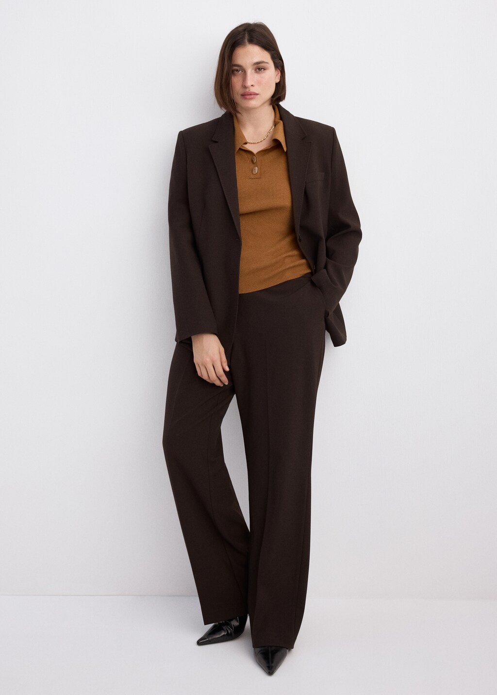 Mango Polo-neck ribbed sweater thumbnail