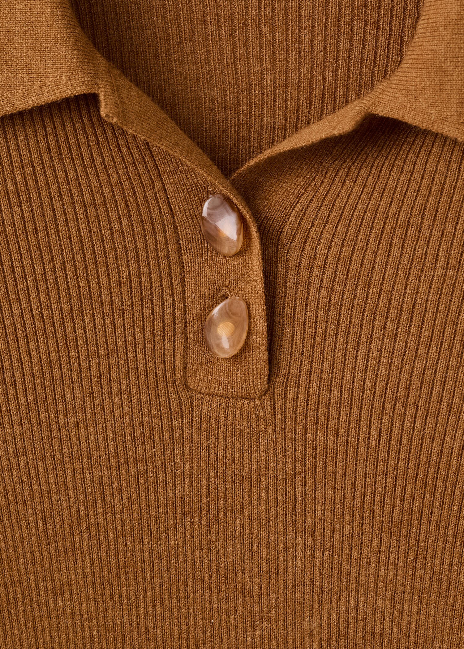 Polo-neck ribbed sweater - Details of the article 8