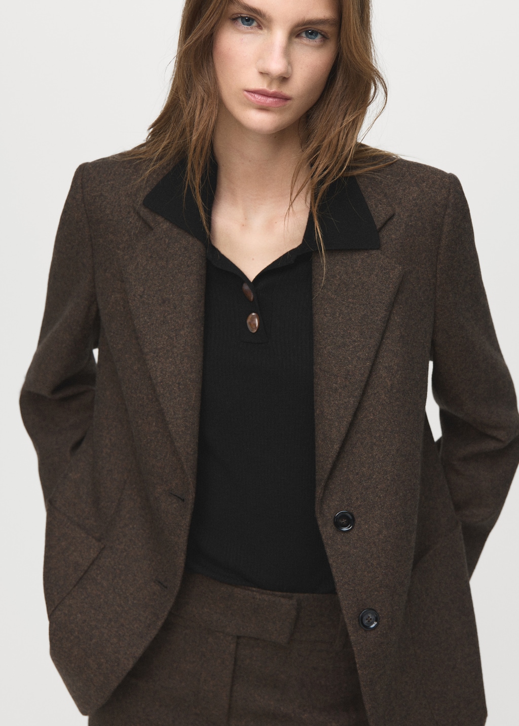 Mango Polo-neck ribbed sweater