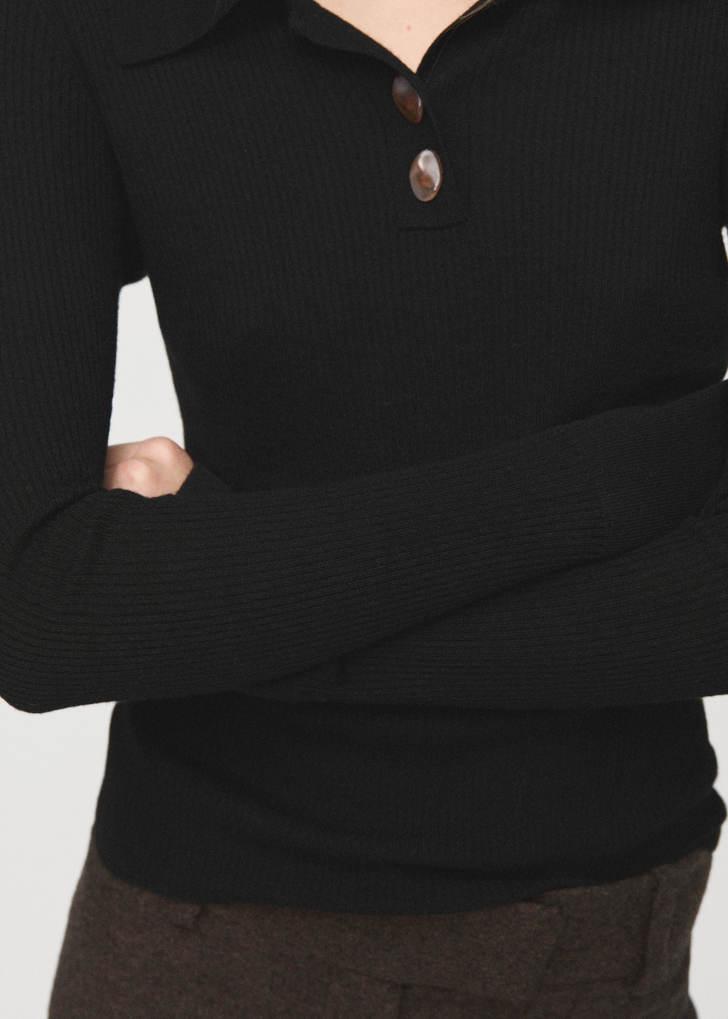 Mango Polo-neck ribbed sweater