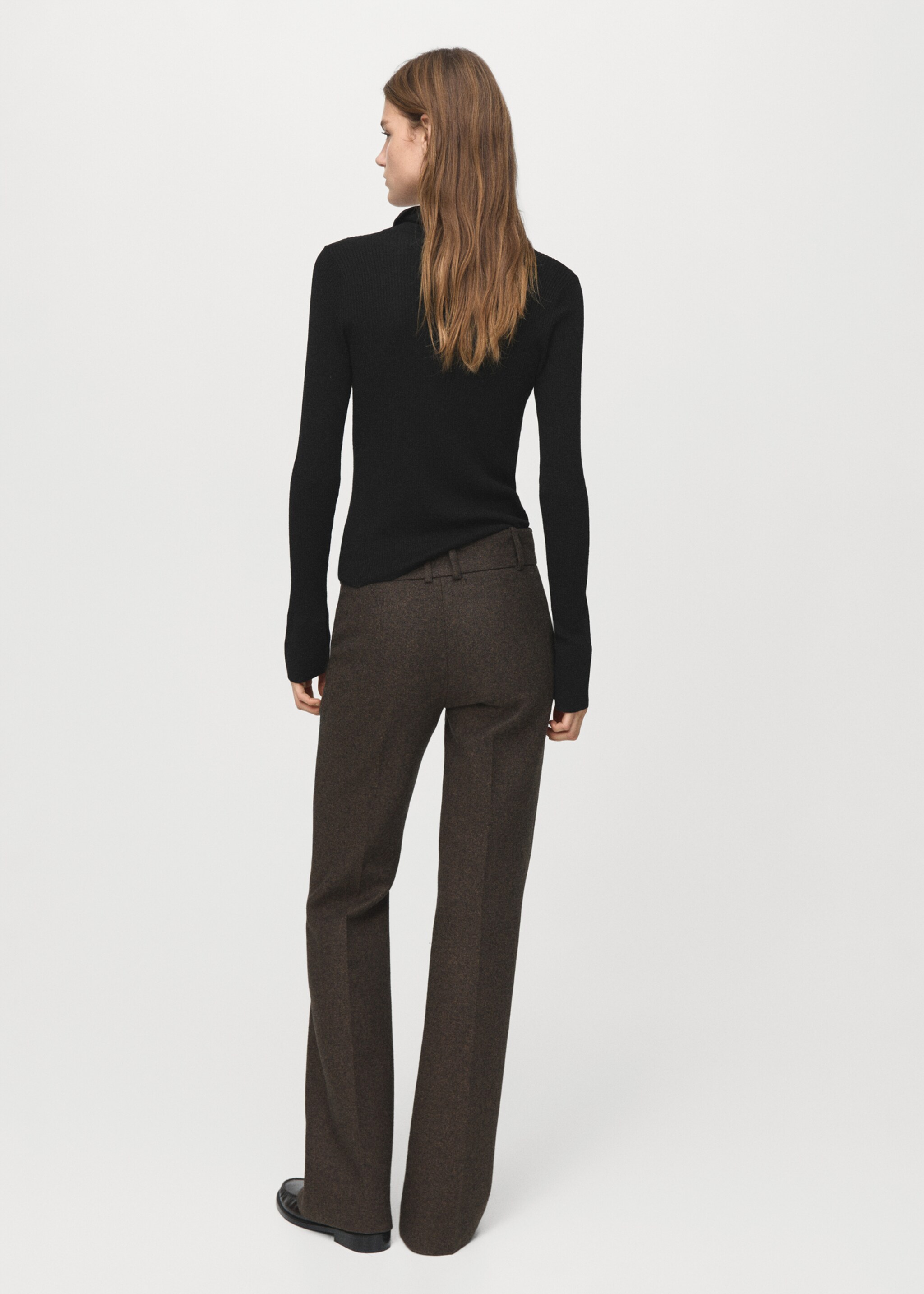 Polo-neck ribbed sweater - Reverse of the article, Black. Ref: 27011277-00.