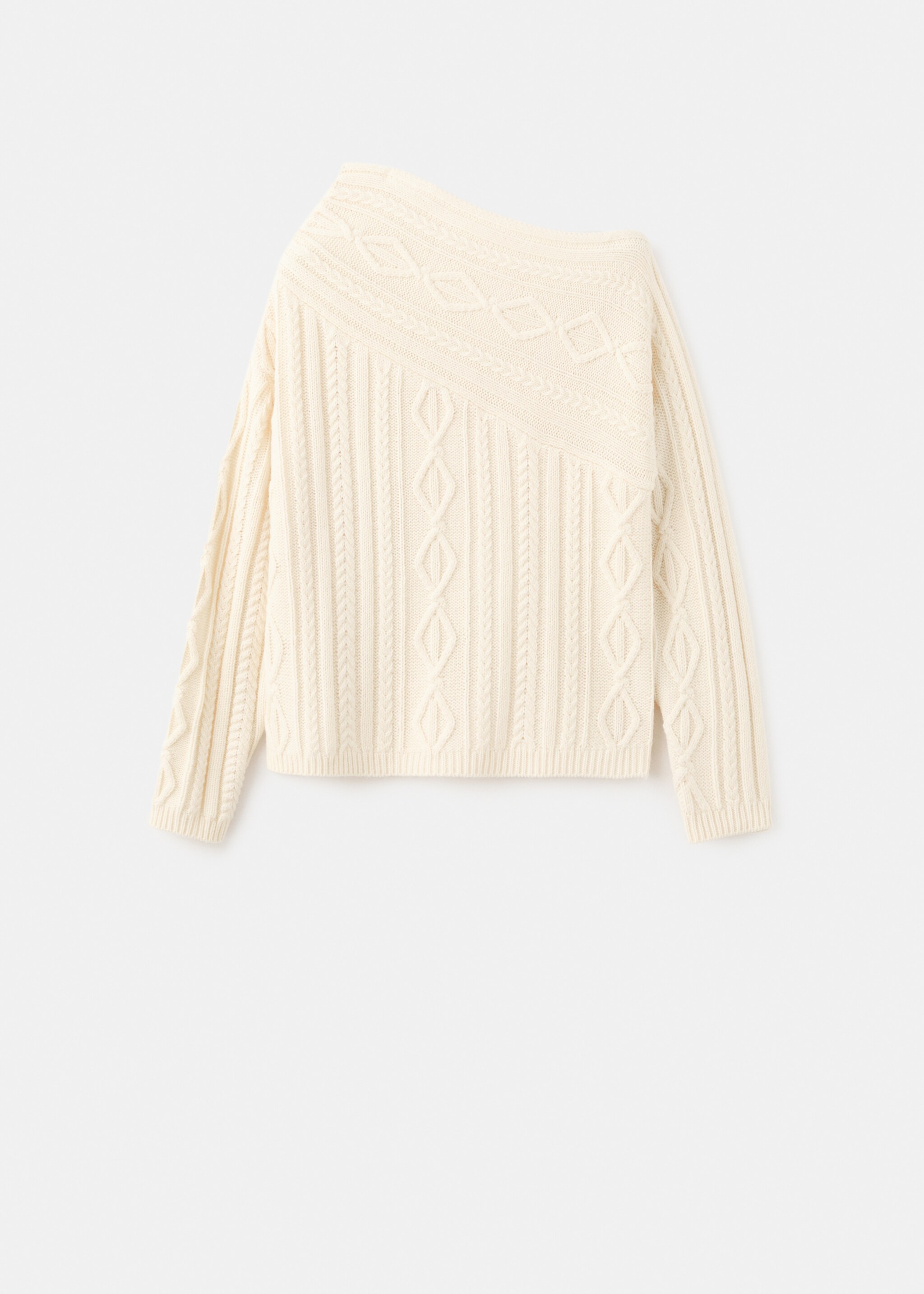 Braided wool-blend sweater - Article without model, Ecru. Ref: 27011280-00.