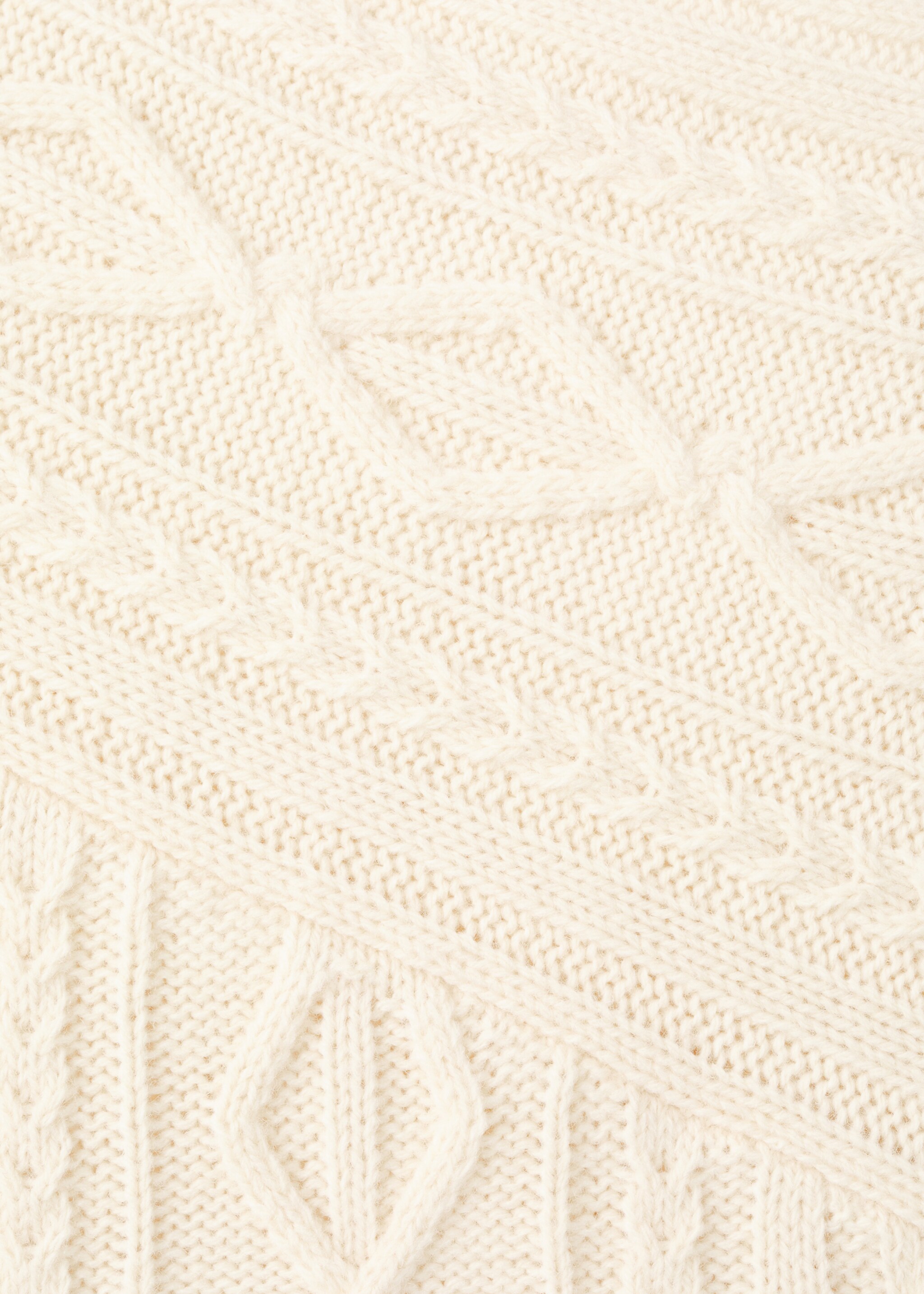 Braided wool-blend sweater - Details of the article 8, Ecru. Ref: 27011280-00.