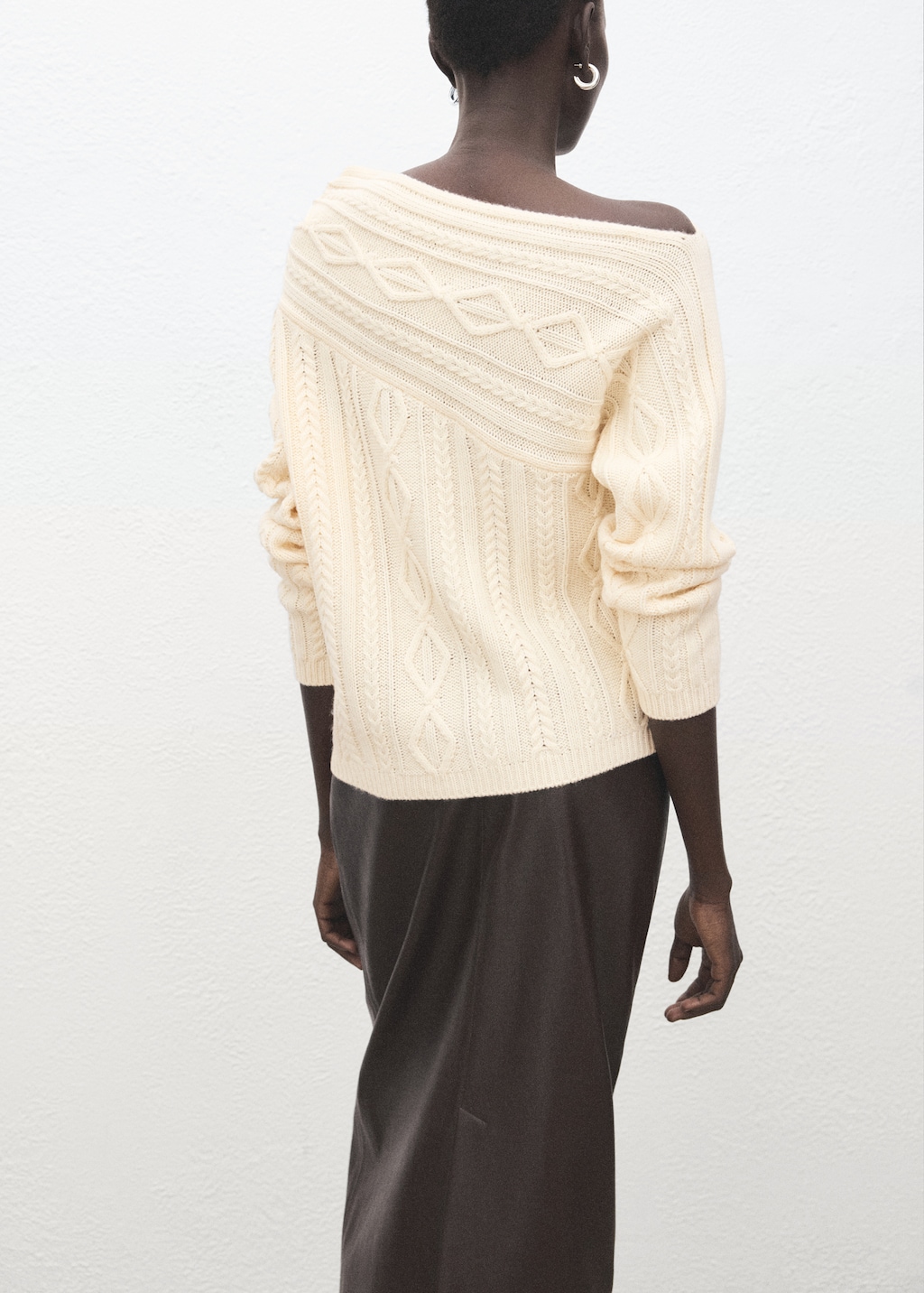 Braided wool-blend sweater