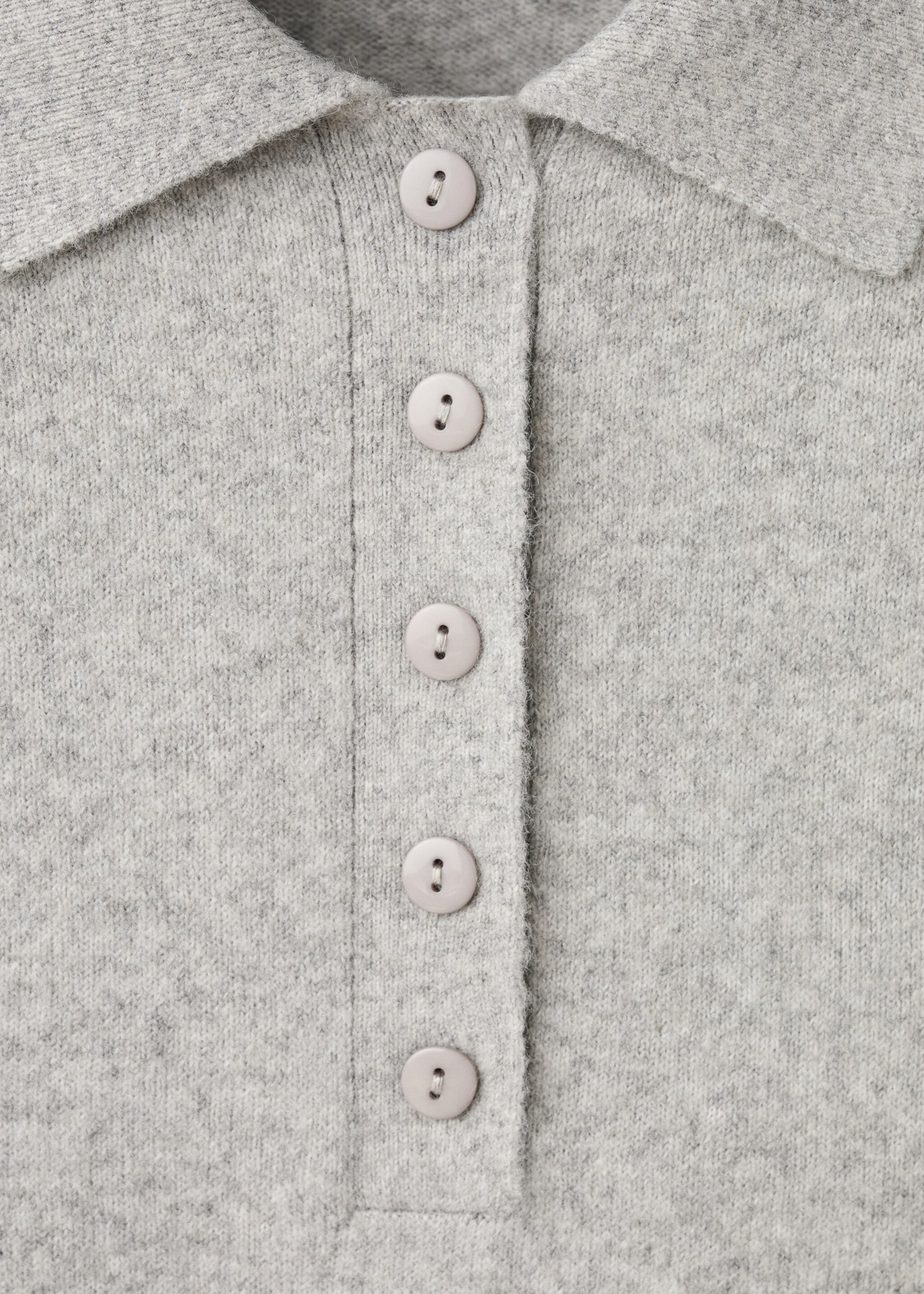 Jersey cuello polo manga larga - Detalle del artículo 8, Gris claro vigoré. Ref: 27011282-00.