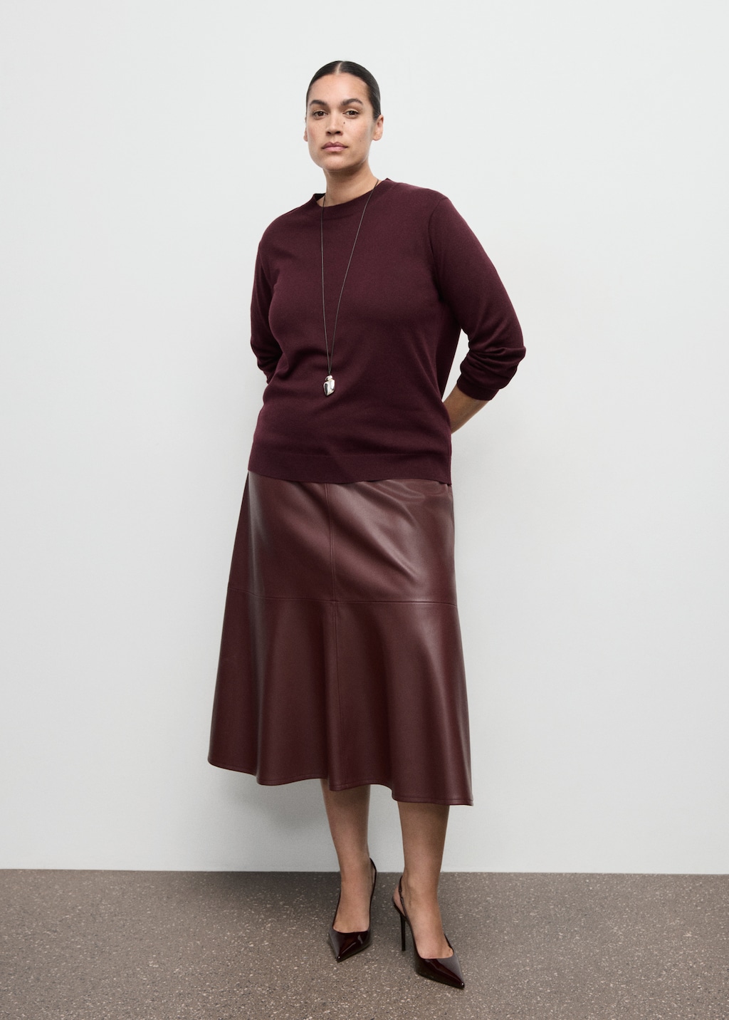 Mango Round-neck knitted sweater