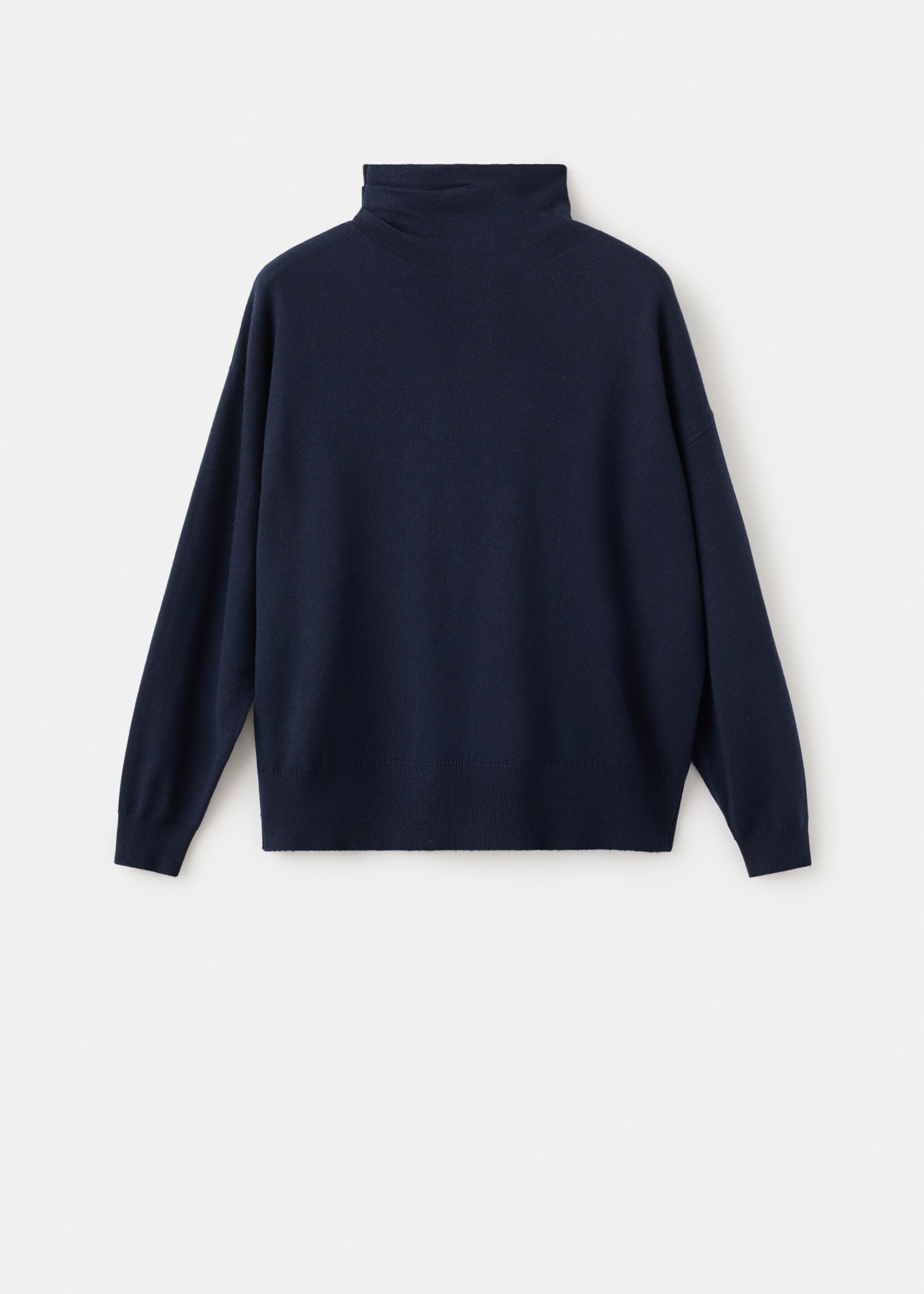 Draped turtleneck sweater - Article without model, Navy. Ref: 27011285-00.