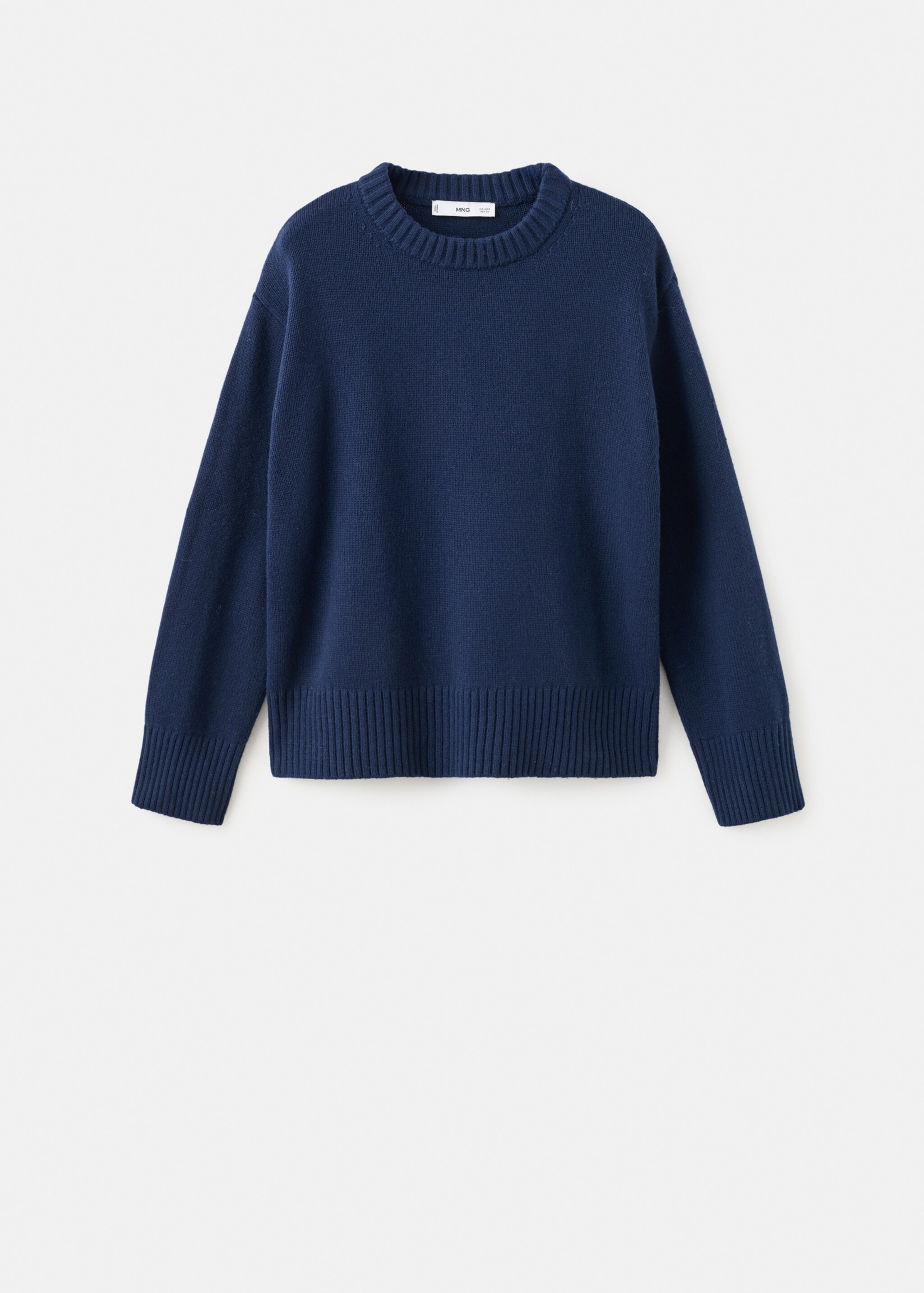 Wool-blend knit sweater - Article without model, Navy. Ref: 27011286-00.