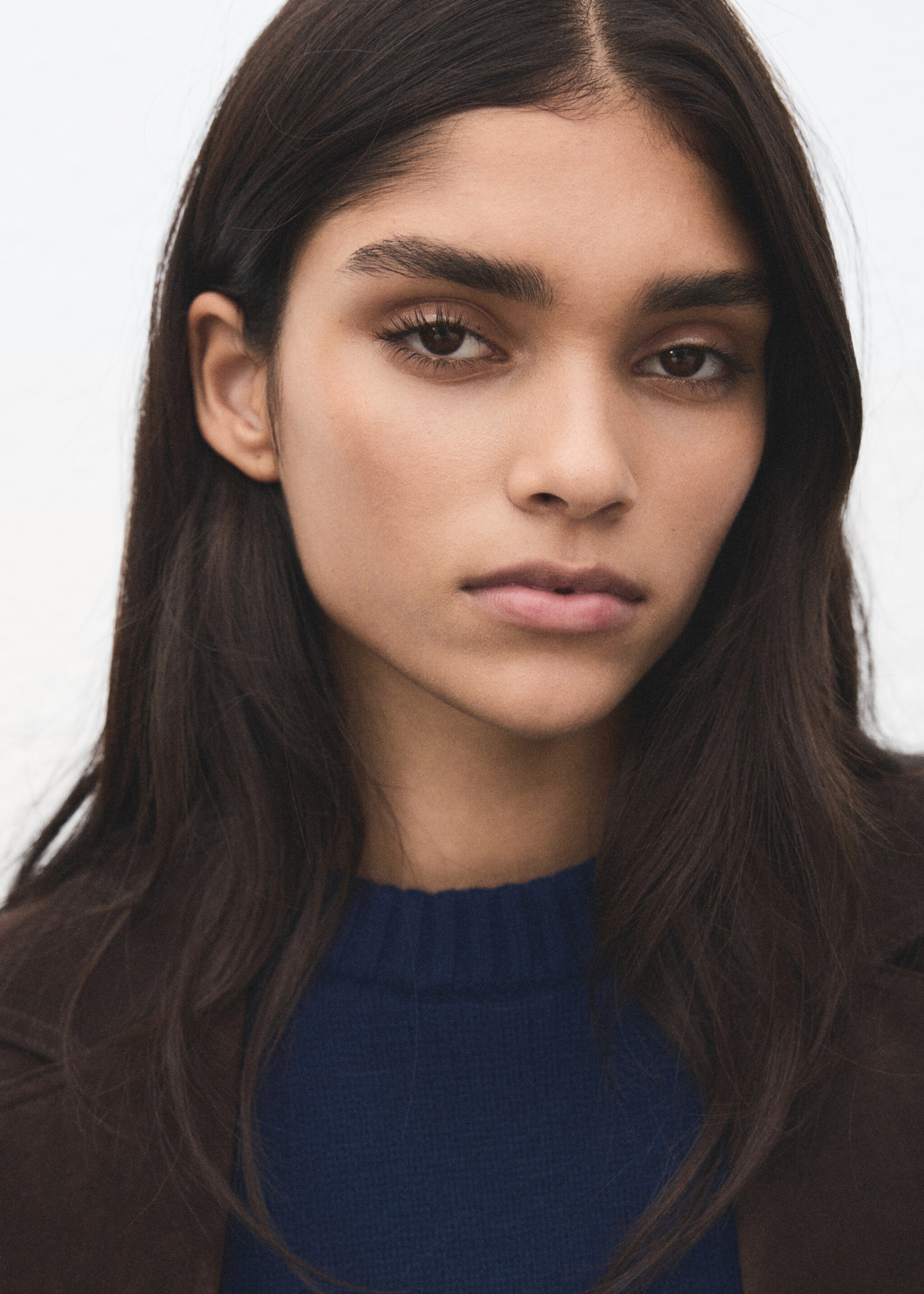 Wool-blend knit sweater - Details of the article 1, Navy. Ref: 27011286-00.