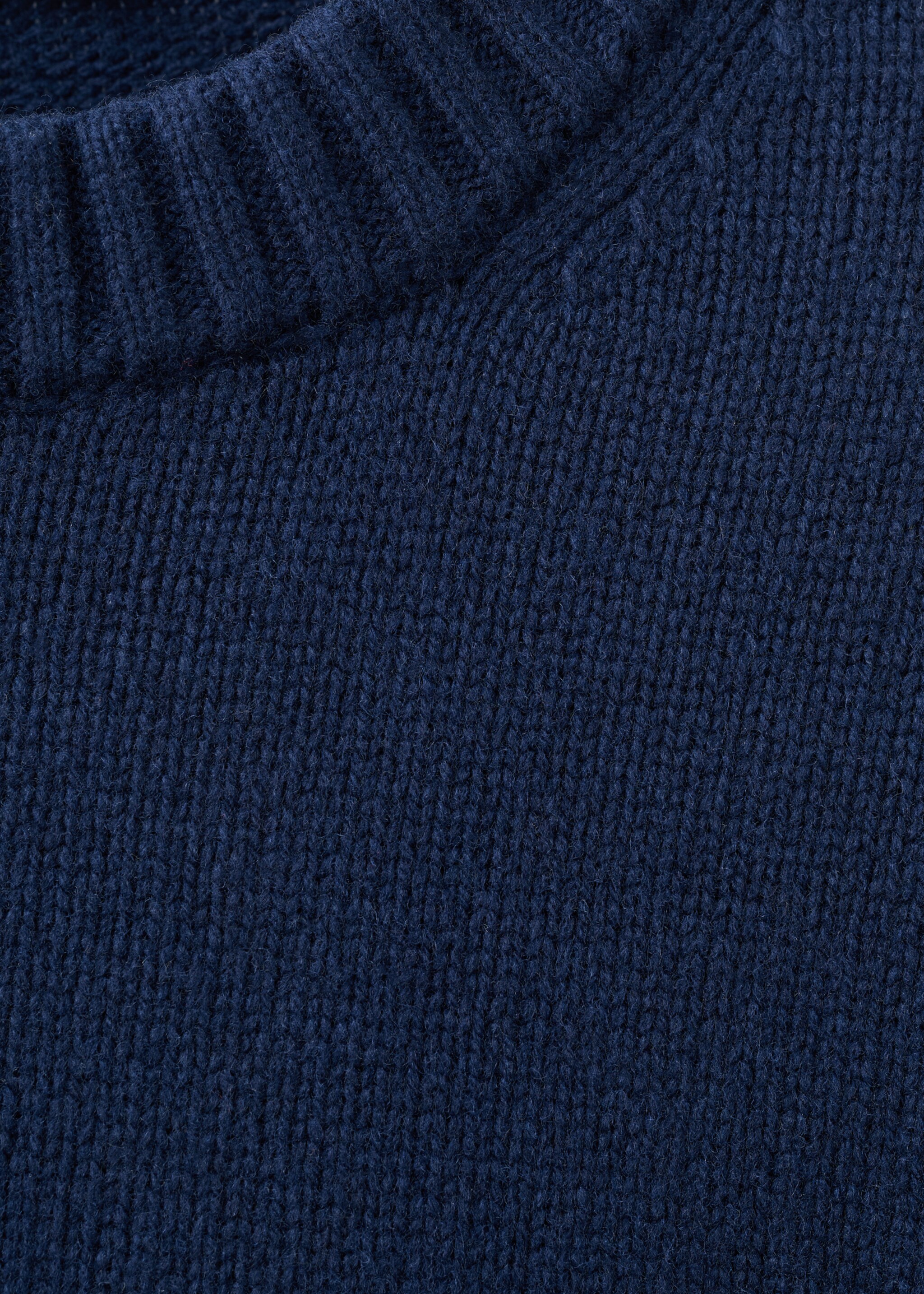 Wool-blend knit sweater - Details of the article 8, Navy. Ref: 27011286-00.