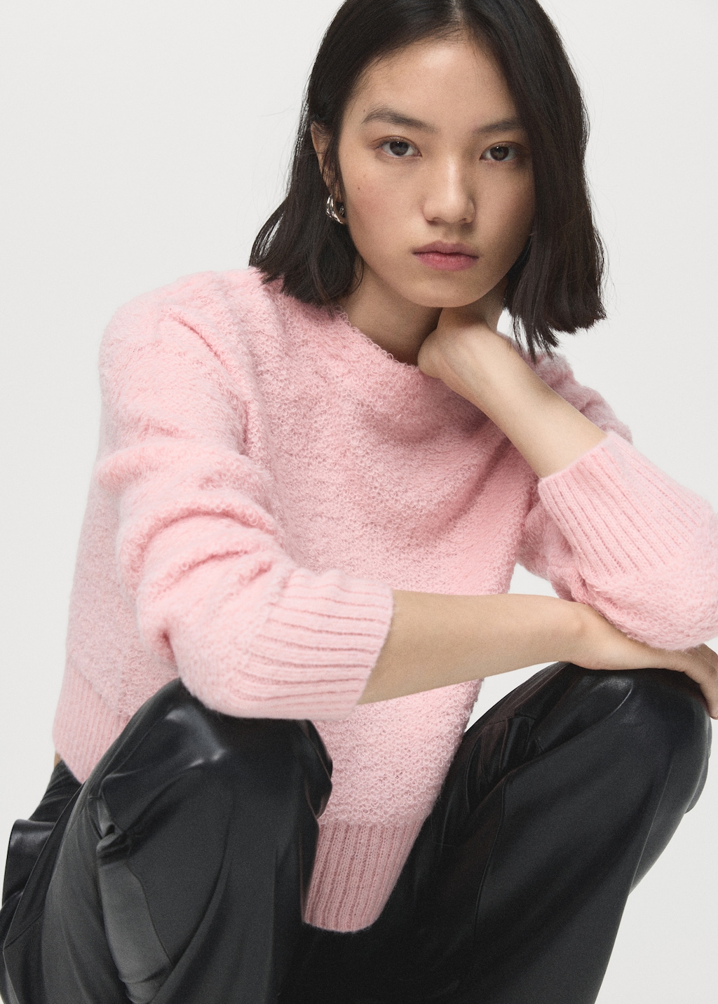 Mango Knitted sweater with perkins neck