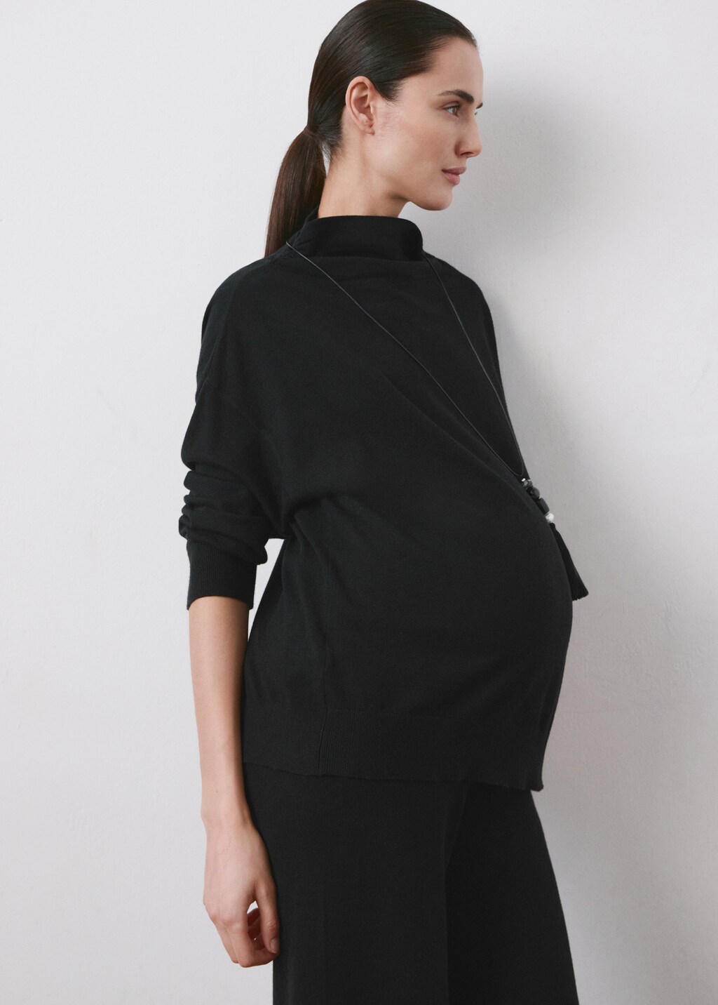 Gathered perkins-neck sweater