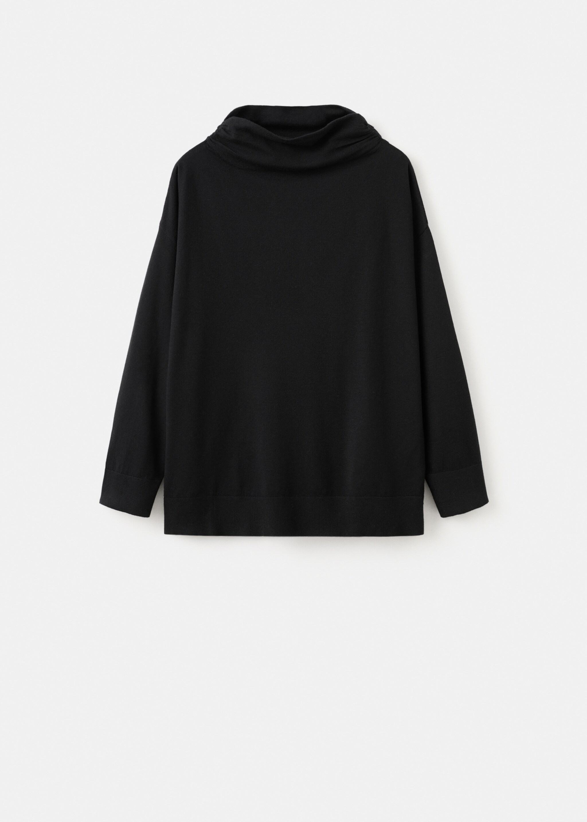 Gathered perkins-neck sweater - Article without model, Black. Ref: 27011291-00.