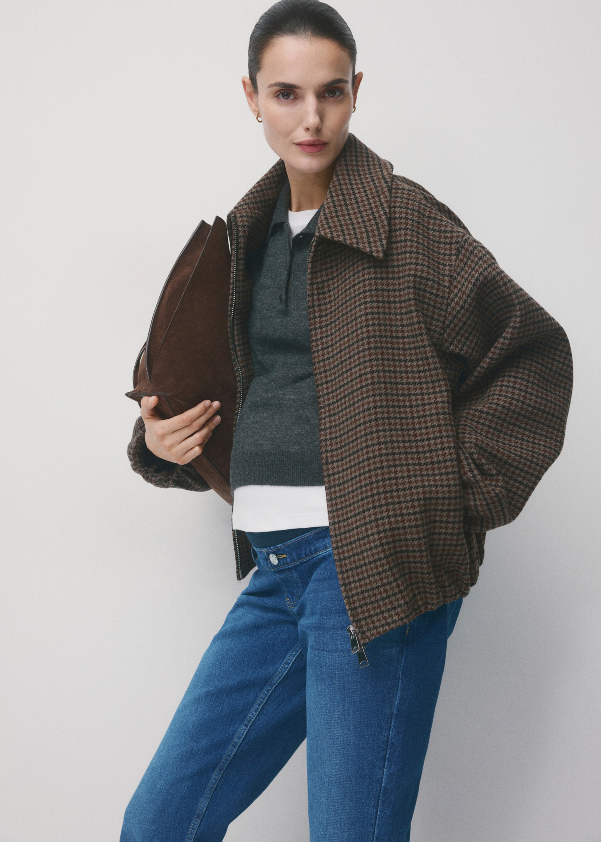 Maternity Straight Jeans - Details of the article 1, Dark Blue. Ref: 27011294-00.