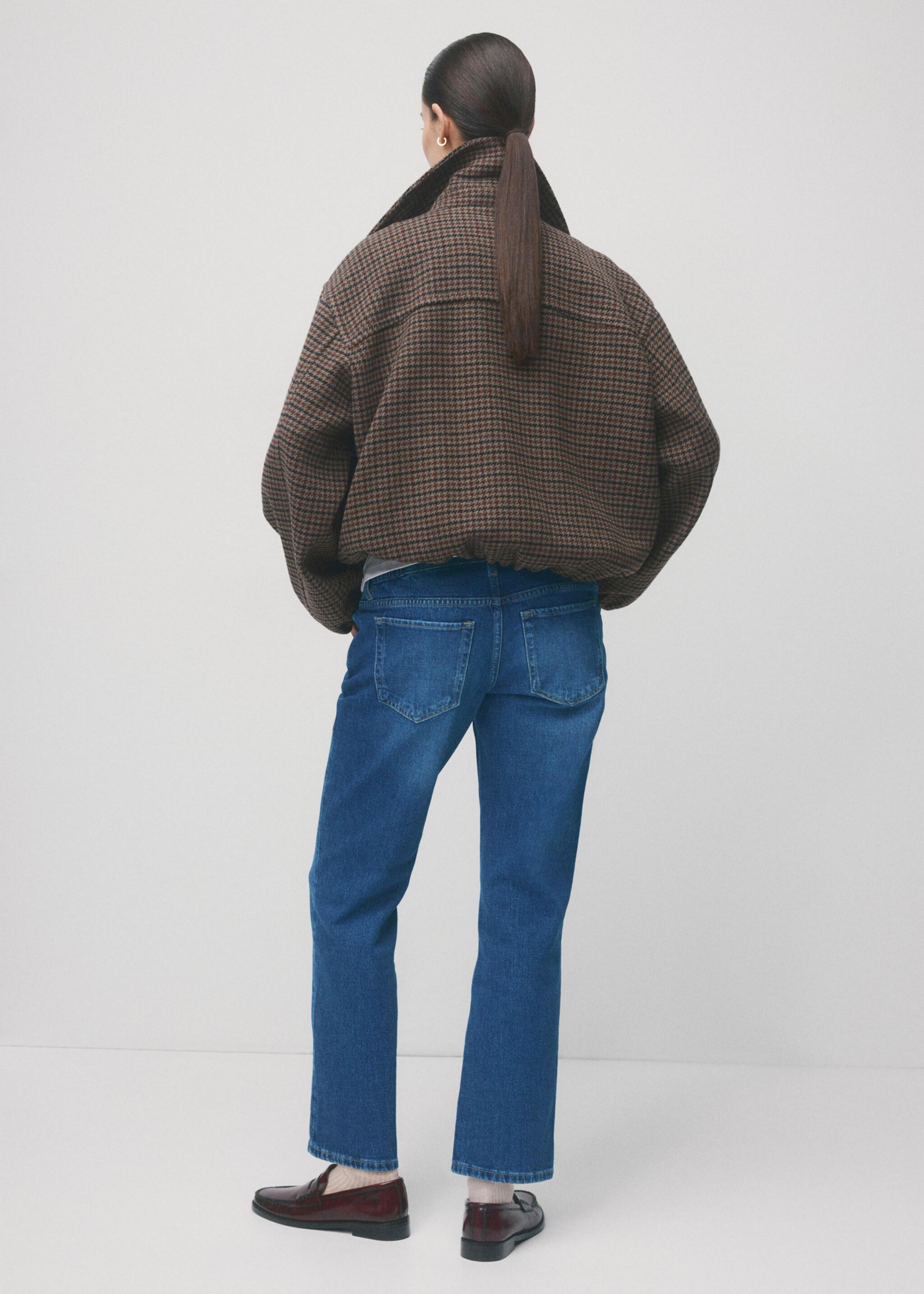 Maternity Straight Jeans - Reverse of the article, Dark Blue. Ref: 27011294-00.