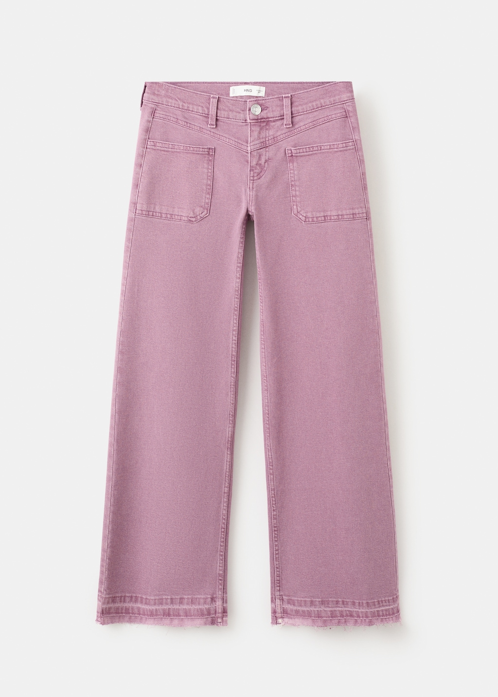 Frayed hem straight jeans