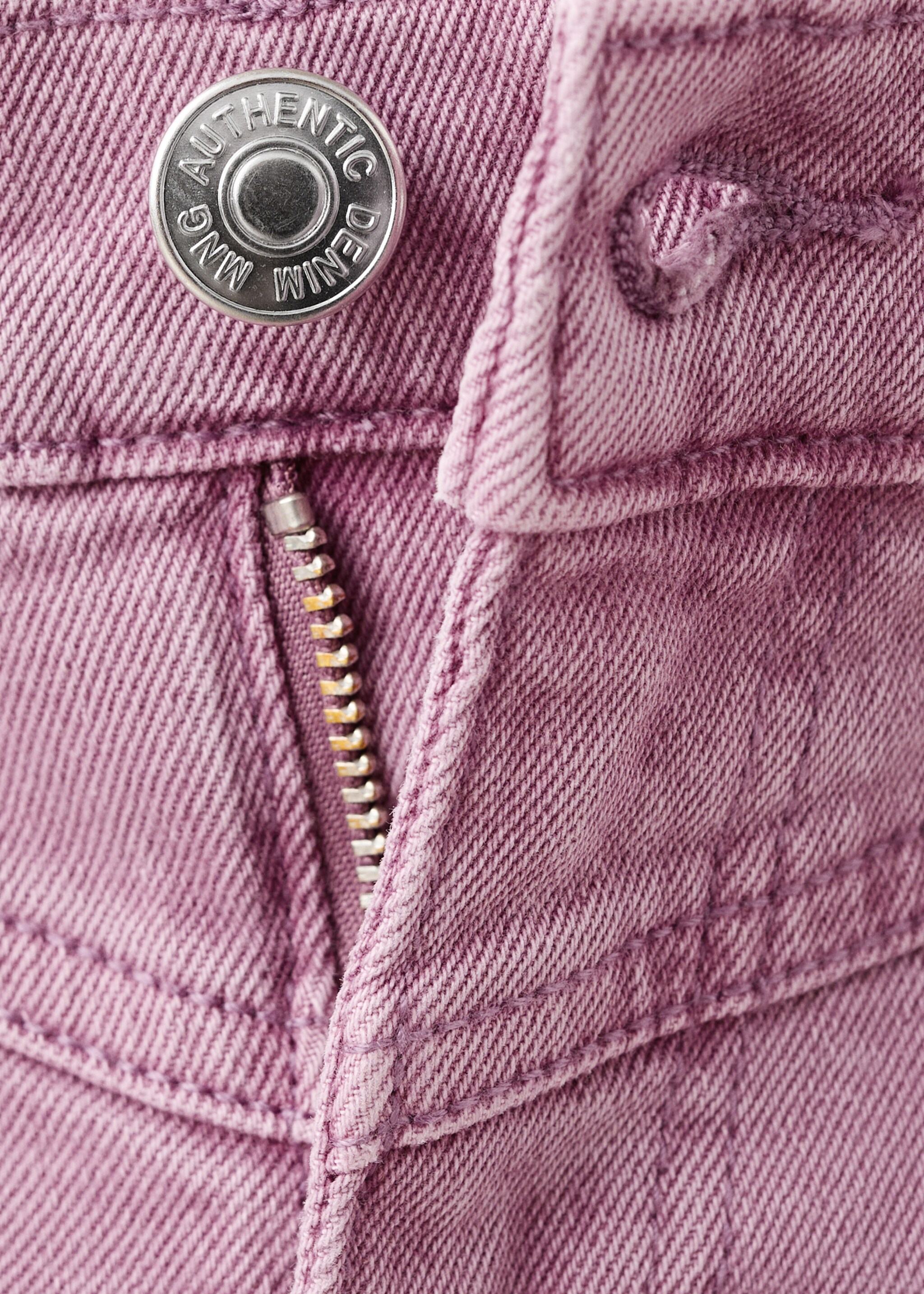 Frayed hem straight jeans - Details of the article 8, Pale Pink. Ref: 27011298-00.
