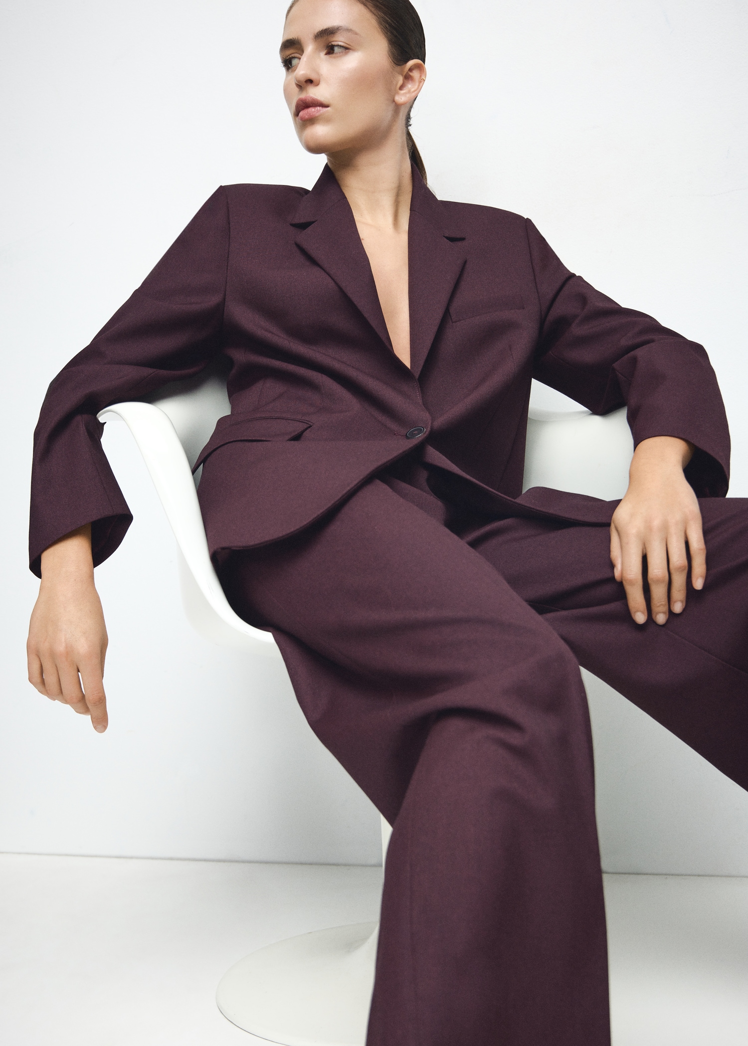 Wide leg suit trousers - Details of the article 2