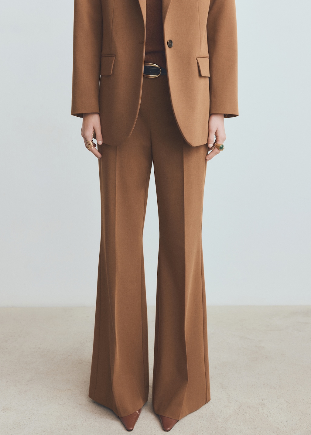 Wide leg suit trousers