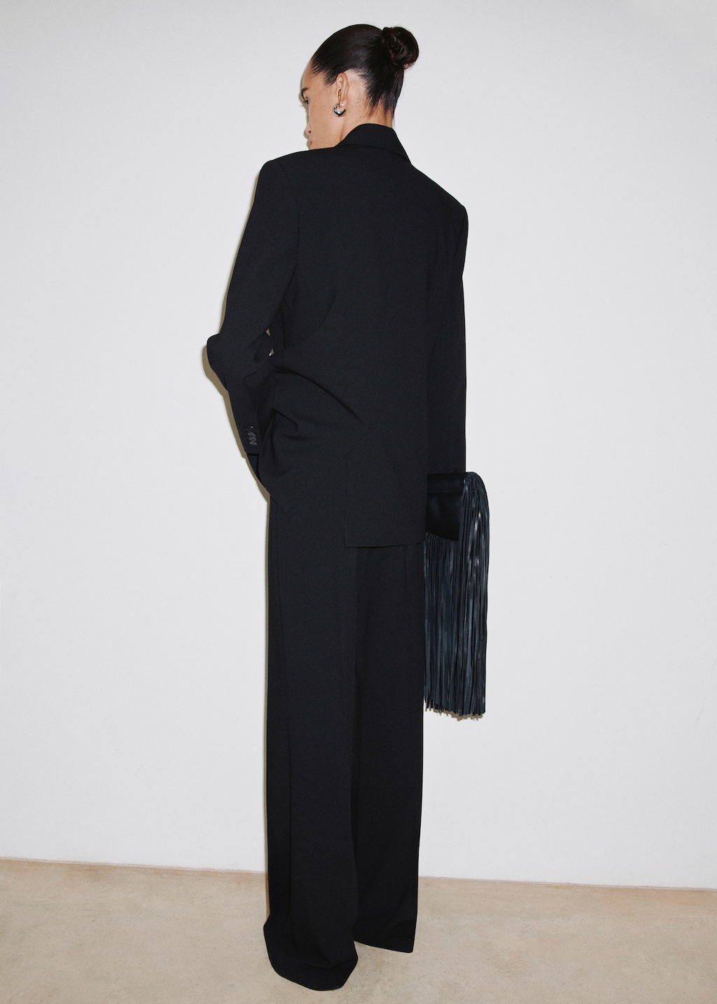 Wide leg suit trousers