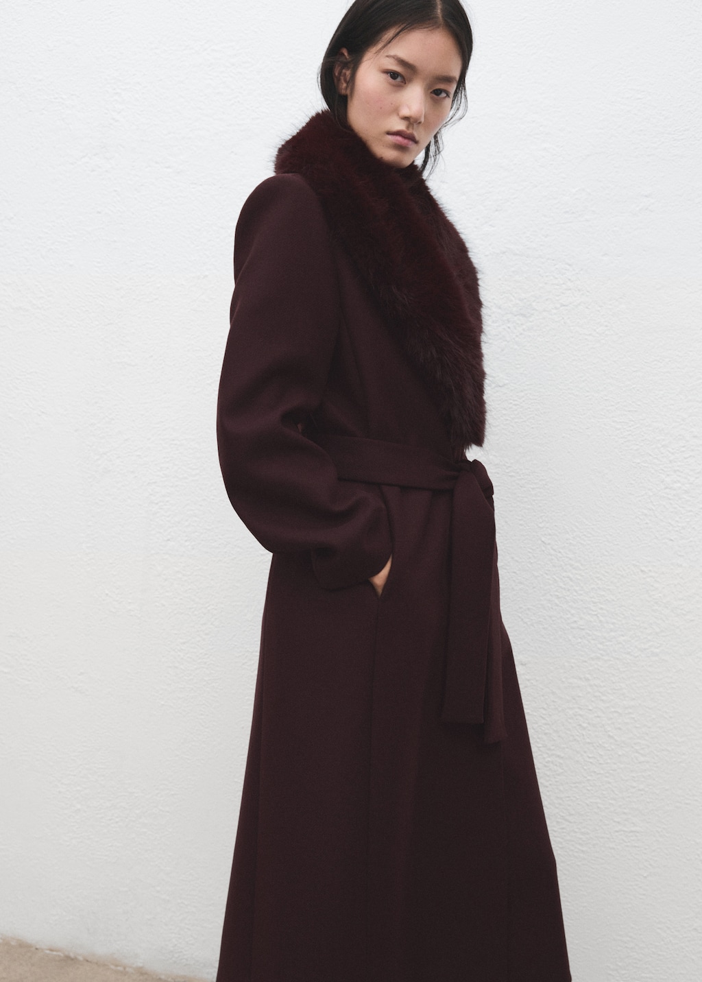 Manteco wool coat with fur collar