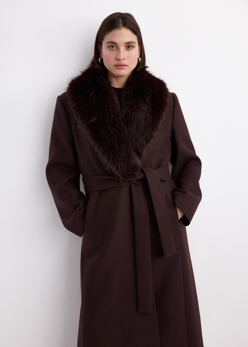 Manteco wool coat with fur collar