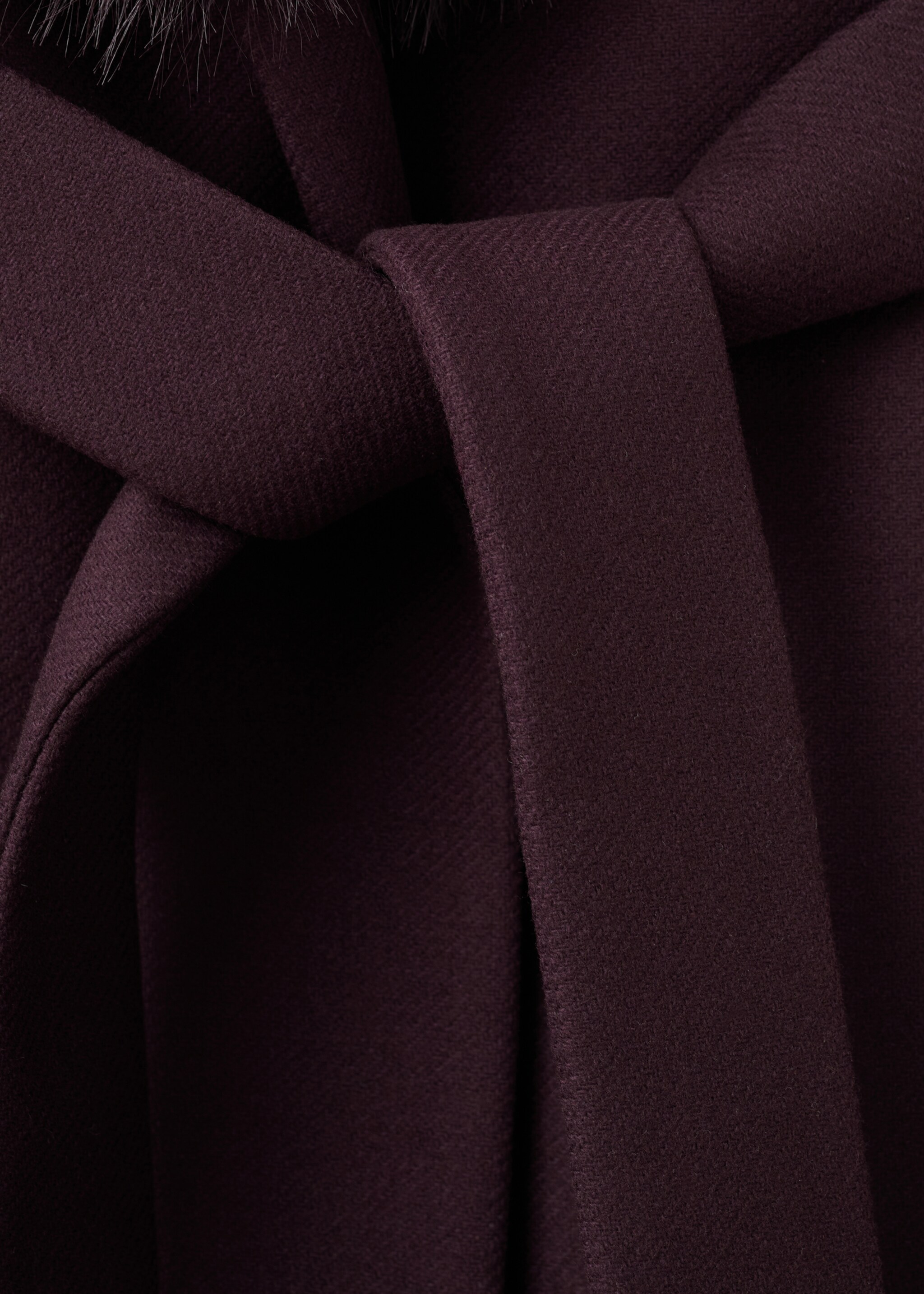 Manteco wool coat with fur collar - Details of the article 8, Maroon. Ref: 27011303-00.