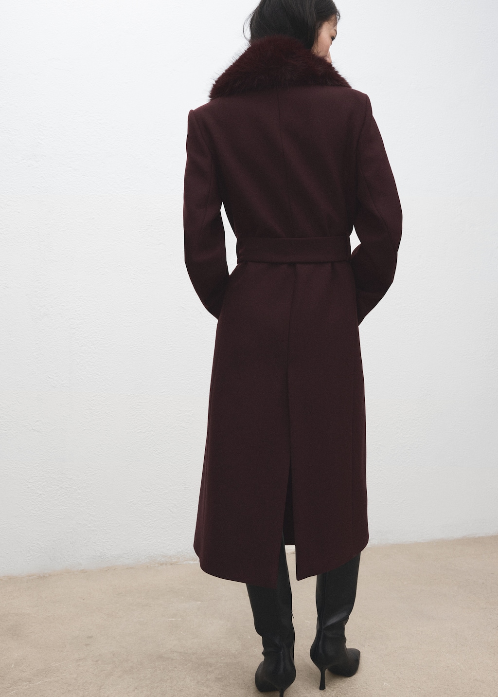 Manteco wool coat with fur collar