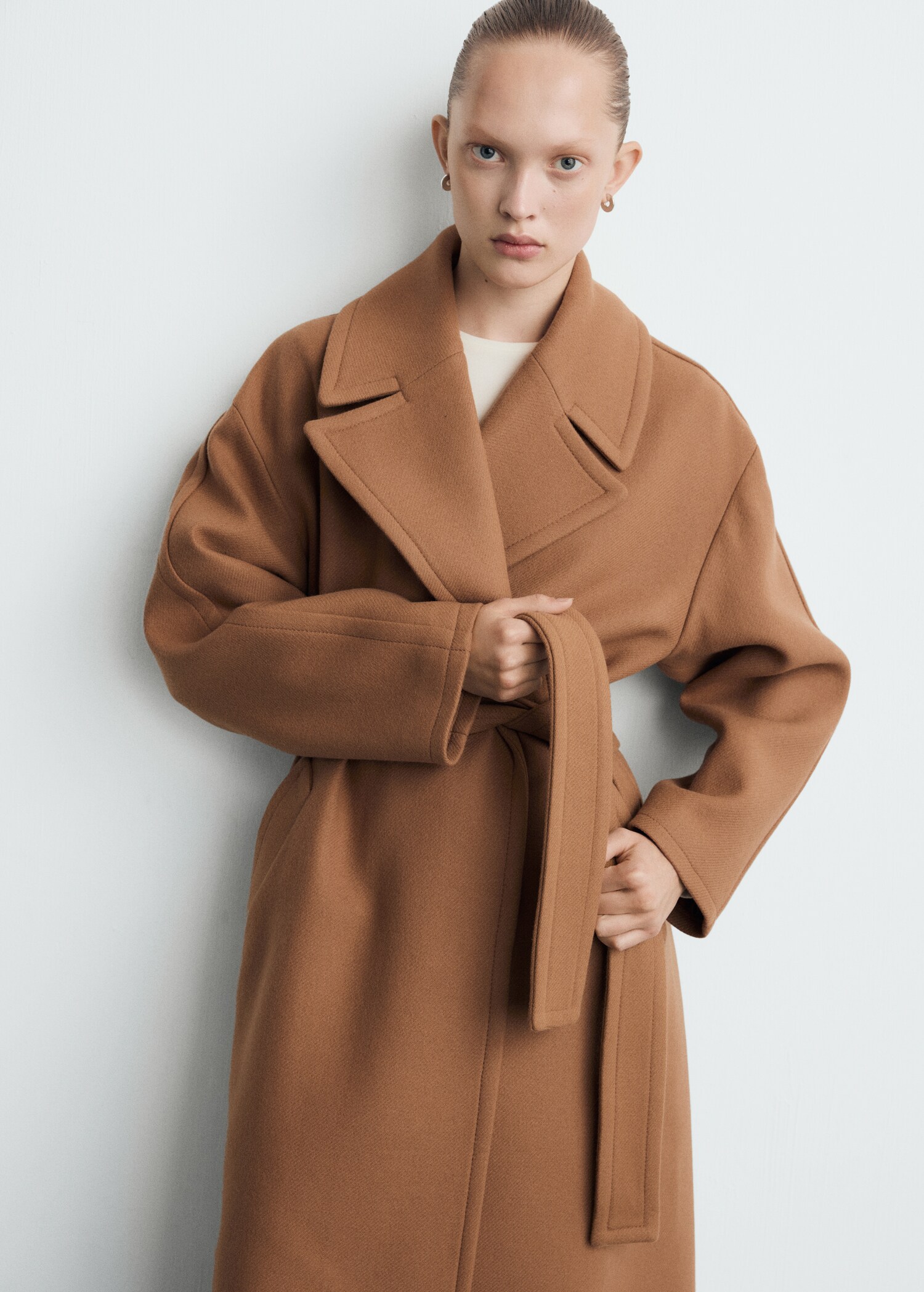 Manteco wool coat with belt - Medium plane