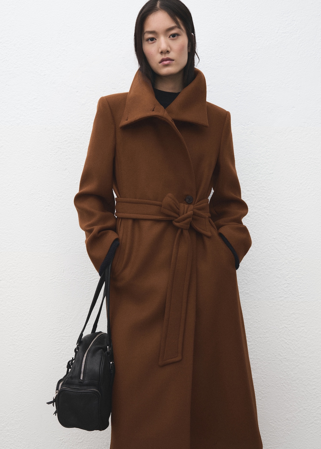 Mango Manteco wool coat with belt thumbnail