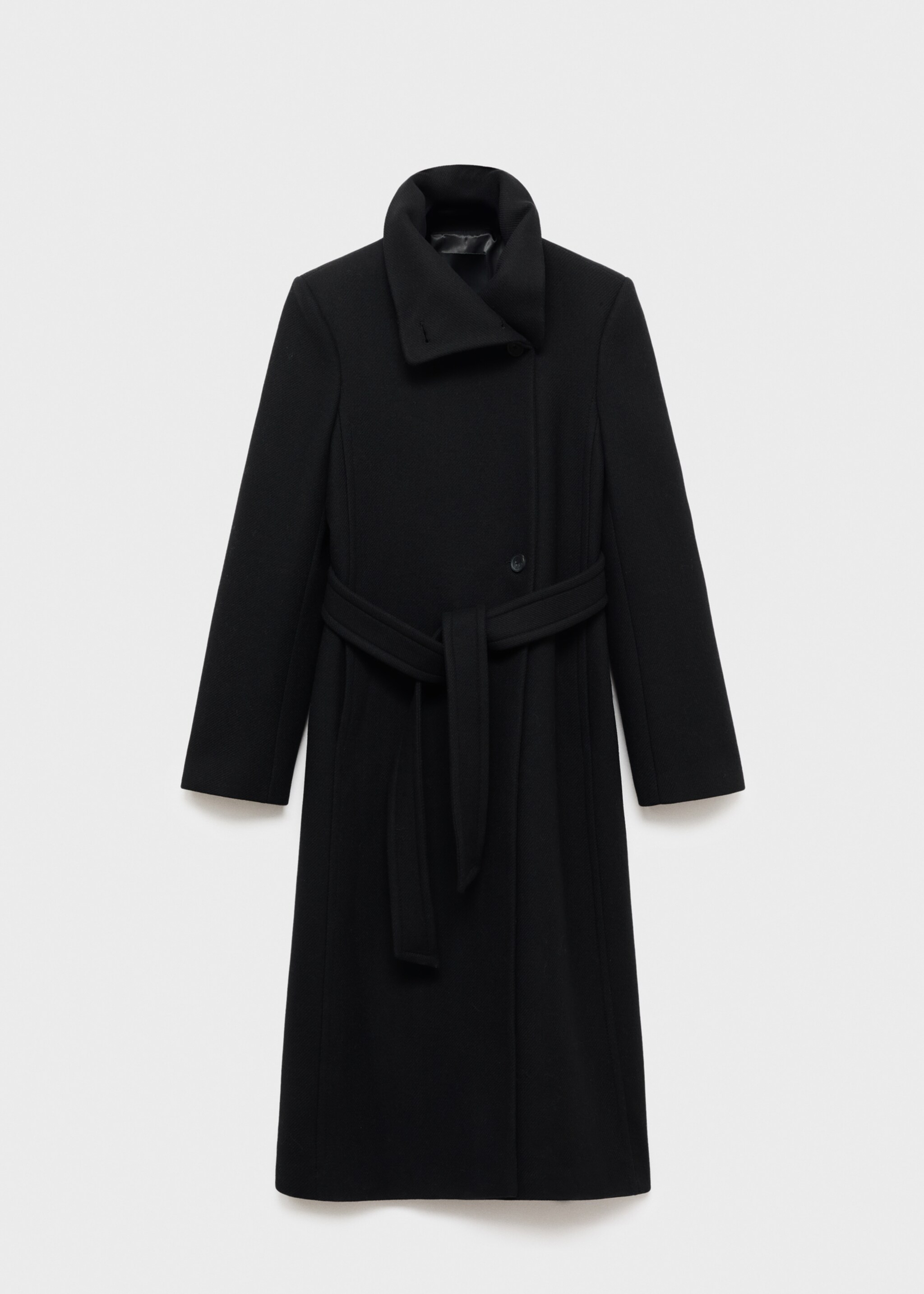 Manteco wool coat with belt - Article without model, Black. Ref: 27011306-00.