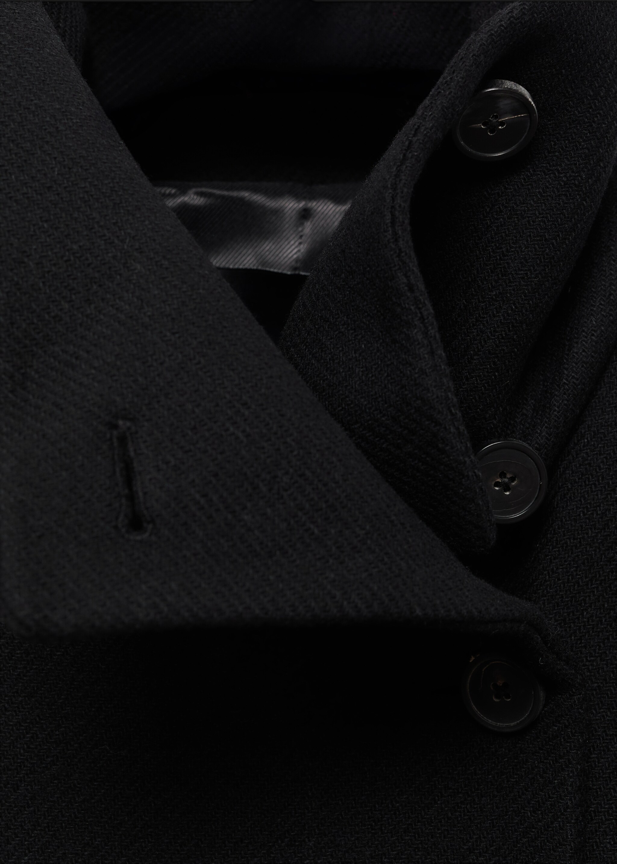 Manteco wool coat with belt - Details of the article 0, Black. Ref: 27011306-00.