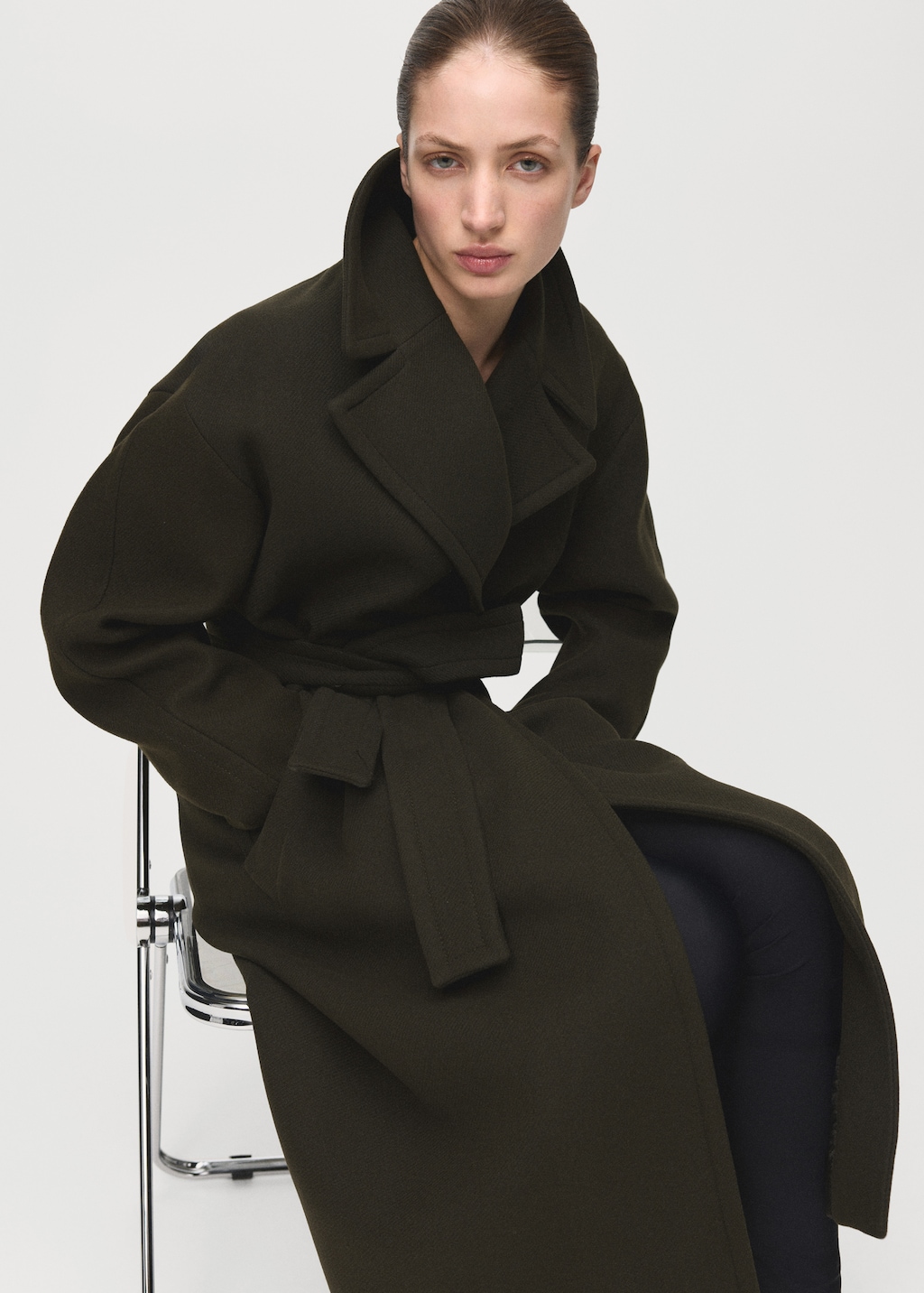 Mango Manteco wool coat with belt