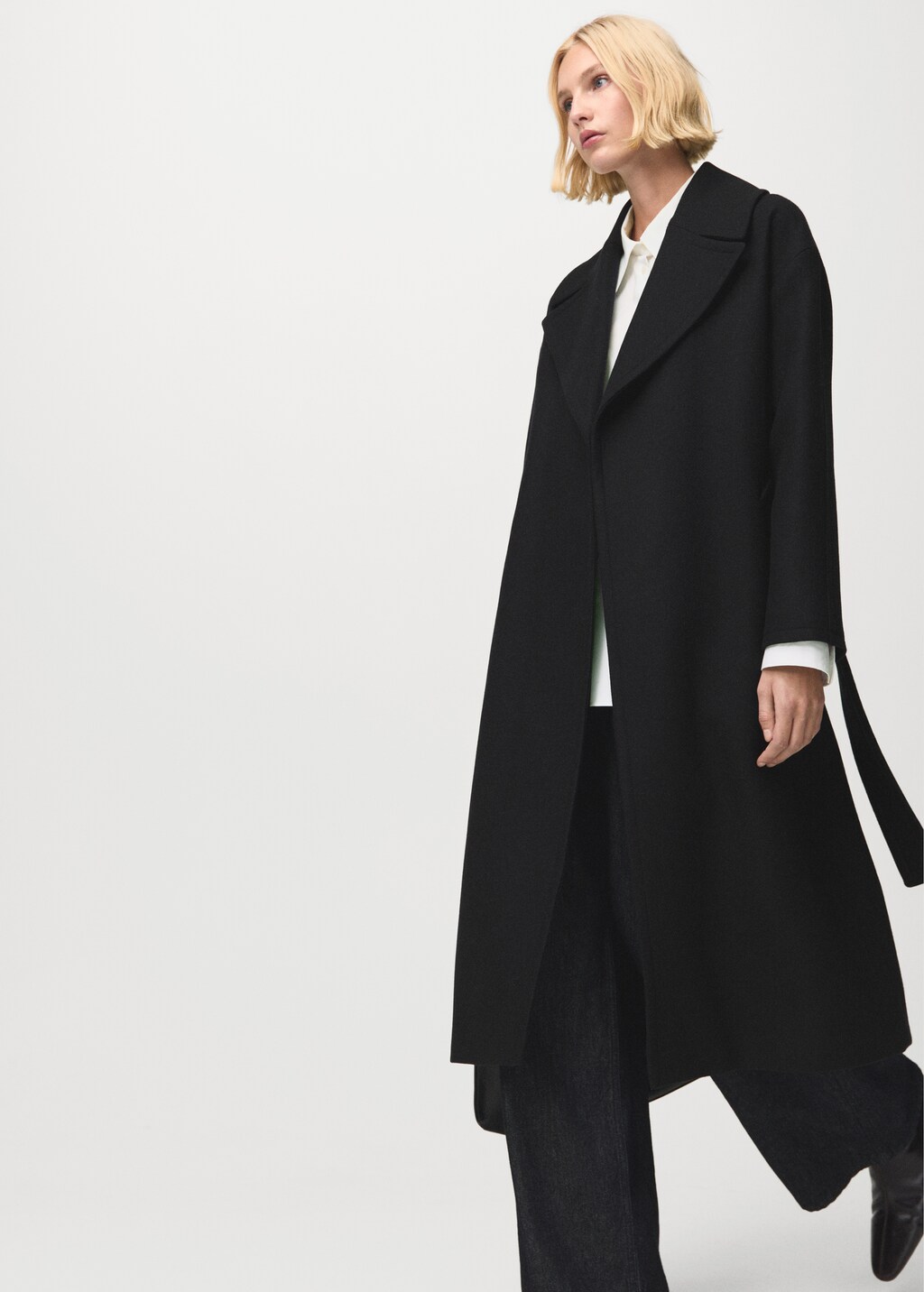 Mango Manteco wool coat with belt thumbnail