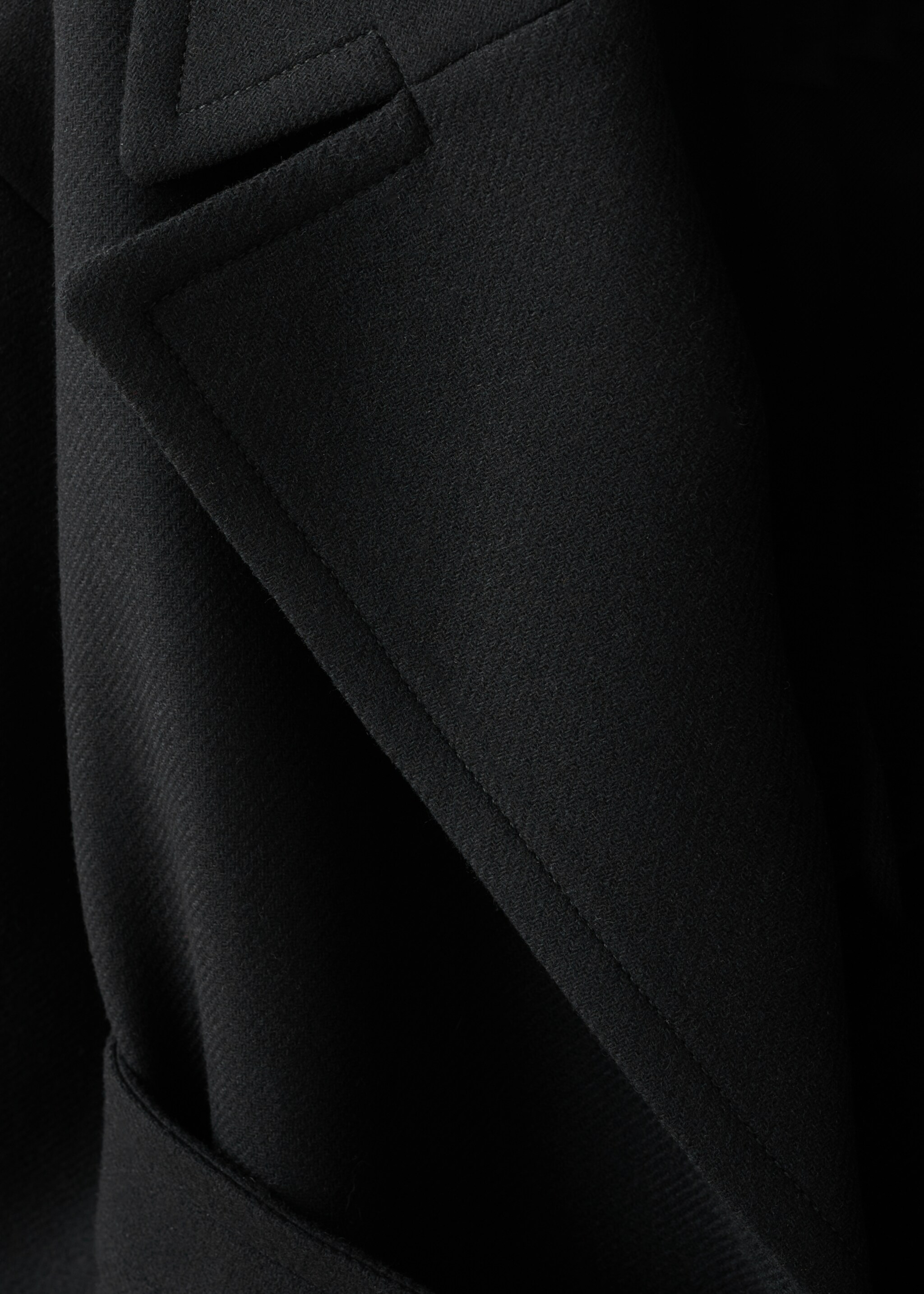 Manteco wool coat with belt - Details of the article 8, Black. Ref: 27011308-00.