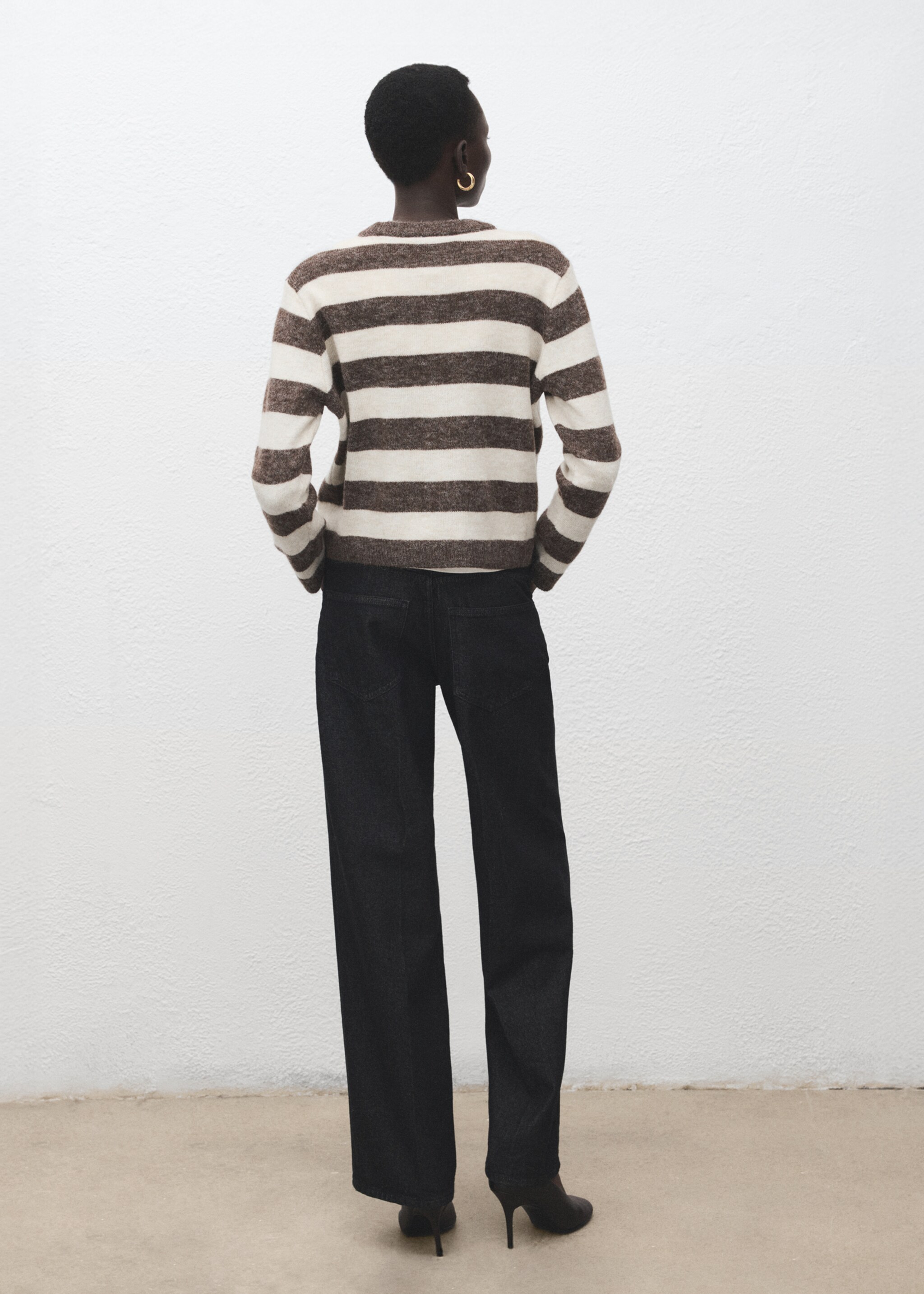 Knit striped sweater - Reverse of the article, Brown. Ref: 27011310-00.