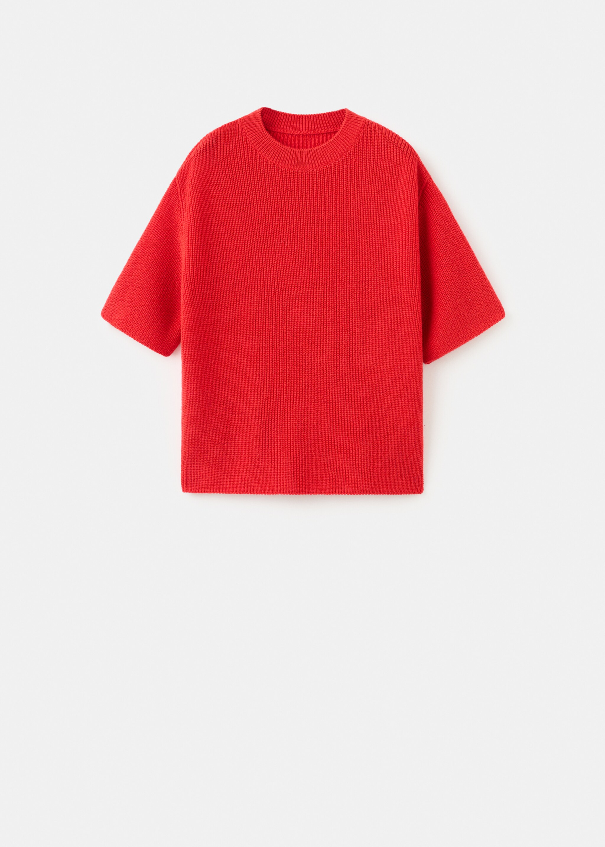 Pull en maille manches trois quarts - Article sans modèle, Rouge. Ref: 27011311-00.