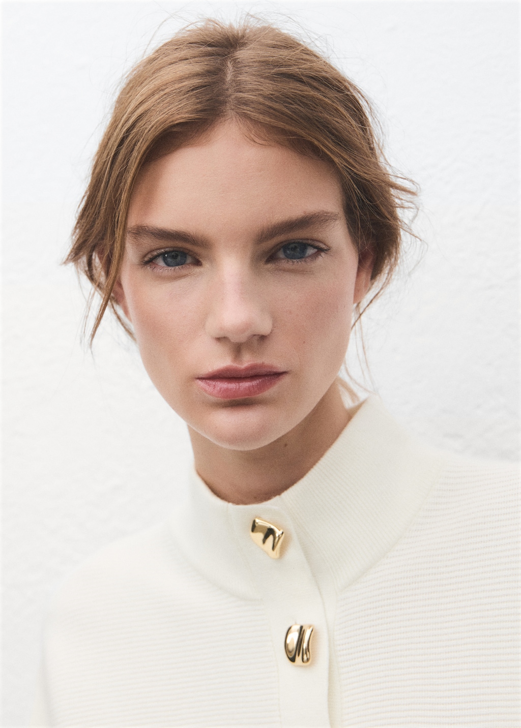 Mango Turtleneck sweater with jewel buttons thumbnail