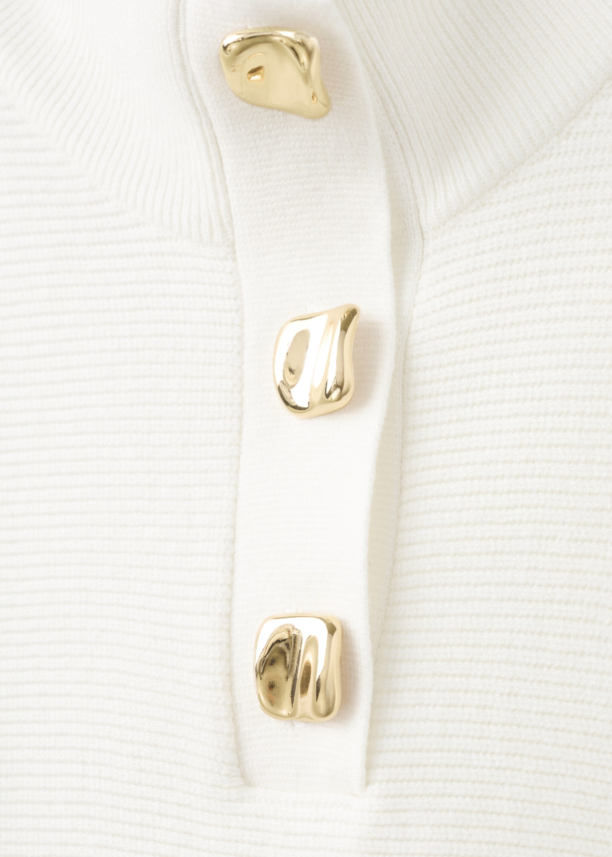Turtleneck sweater with jewel buttons - Details of the article 8, Ecru. Ref: 27011312-00.