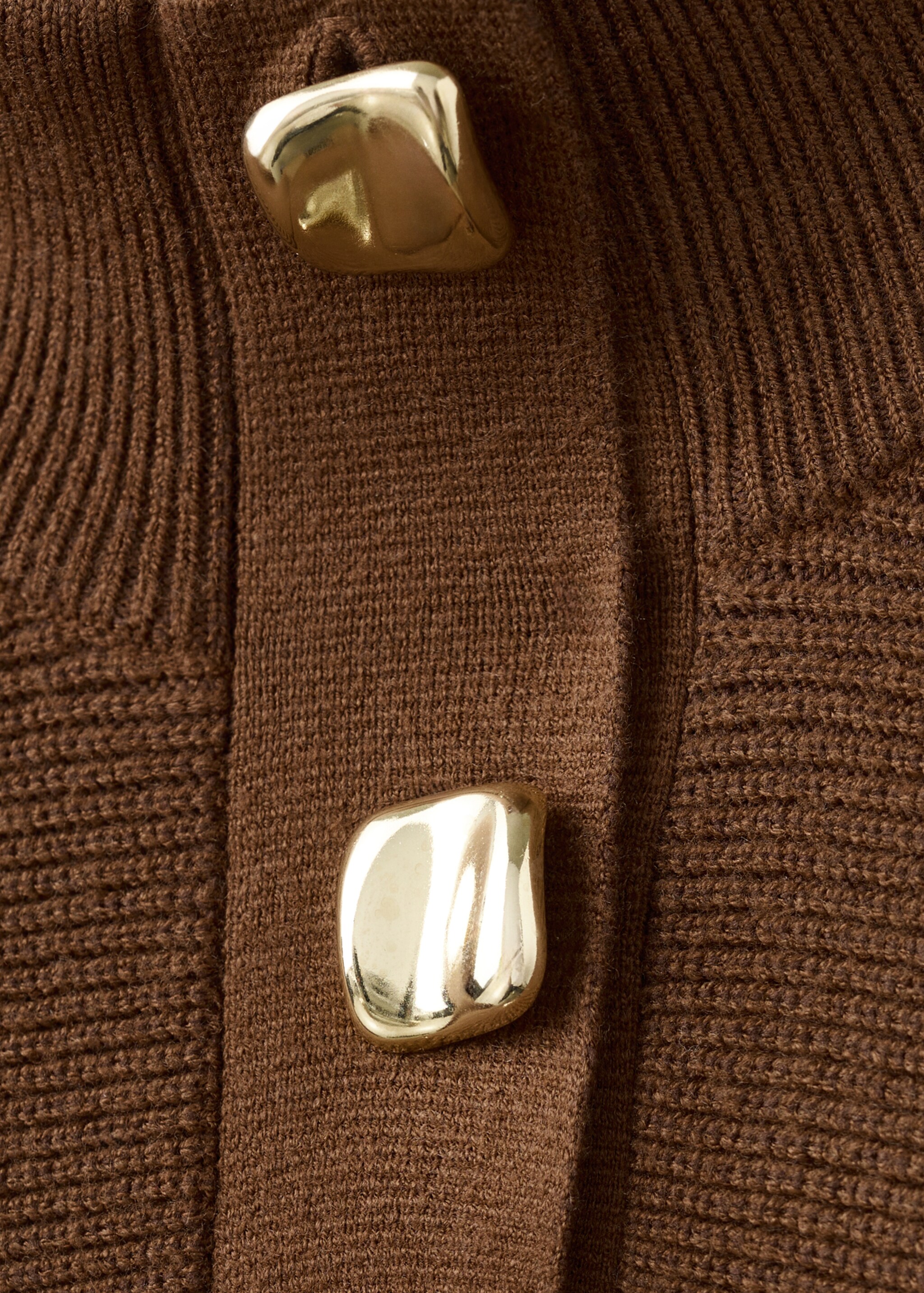 Turtleneck sweater with jewel buttons - Details of the article 0, Brown. Ref: 27011312-00.