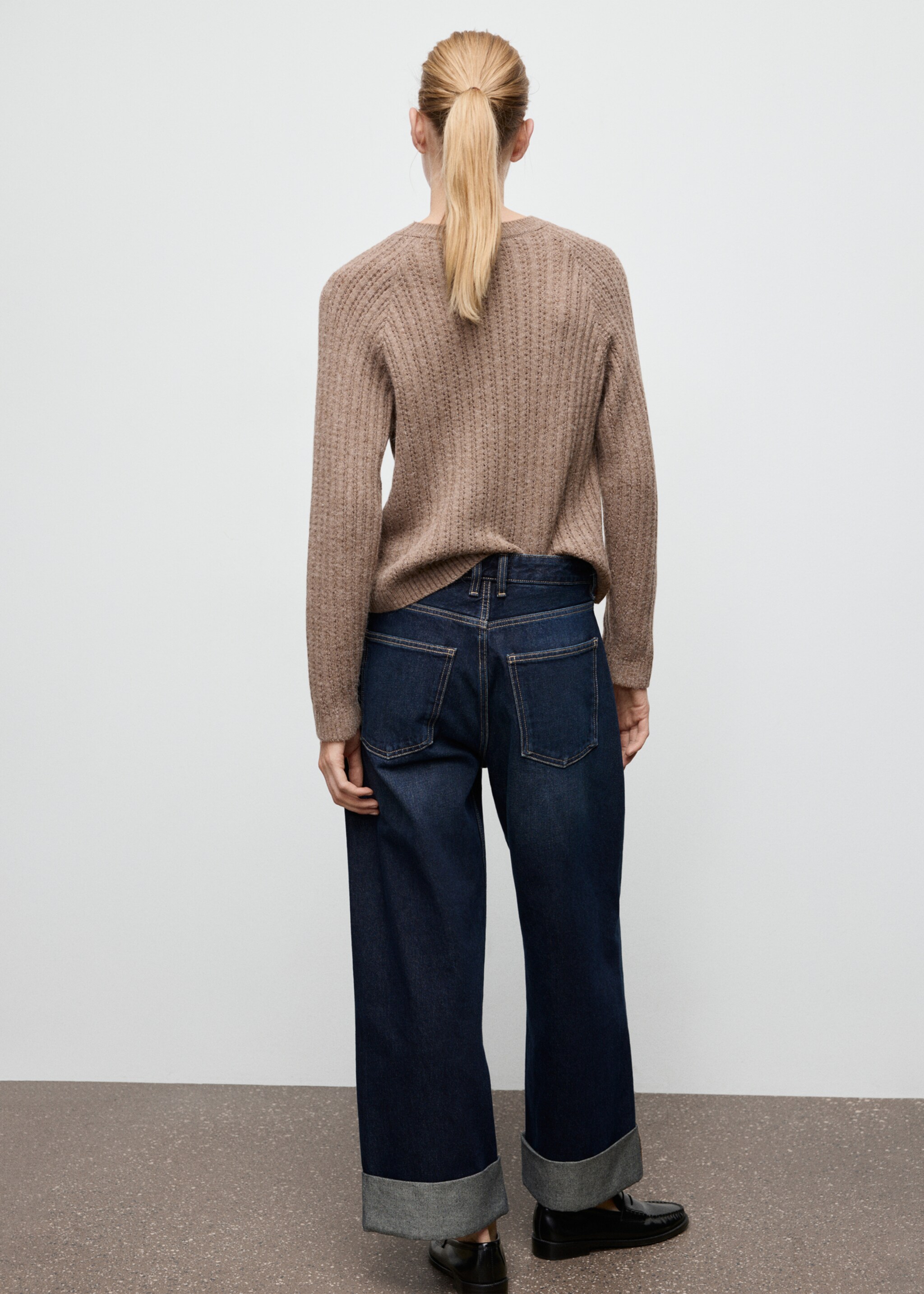 Jersey punto calado - Reverso del artículo, Marrón. Ref: 27011313-00.