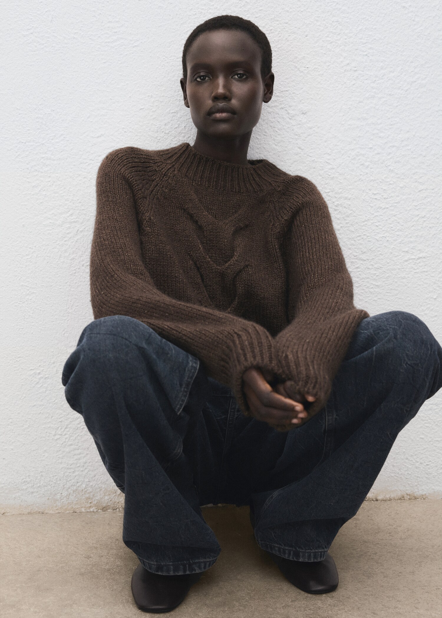 Braided sweater with perkins neck - Details of the article 2