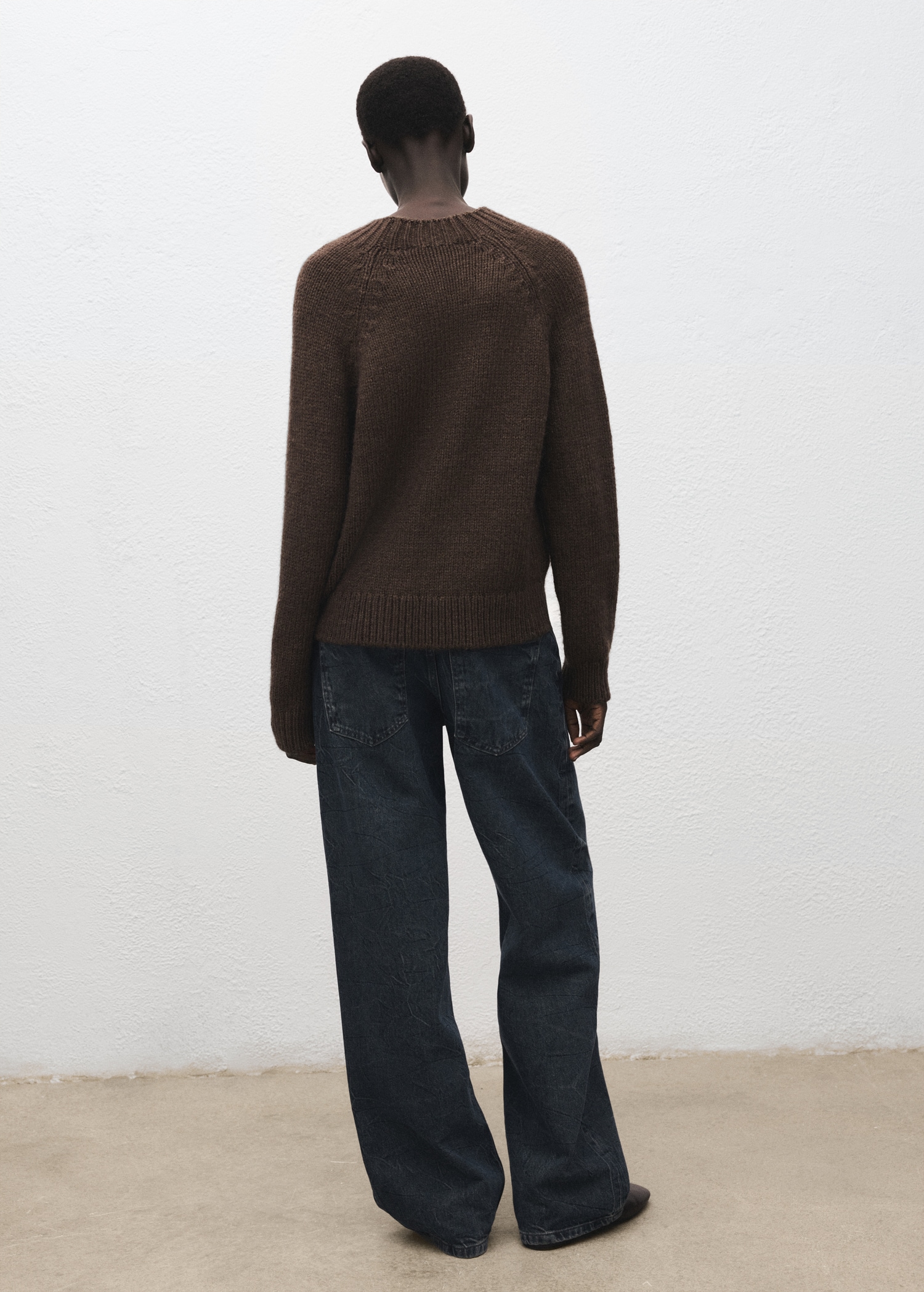 Braided sweater with perkins neck - Reverse of the article
