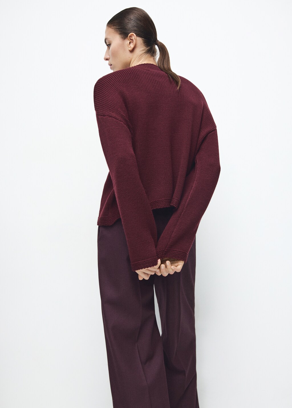 Mango Knitted sweater with perkins neck