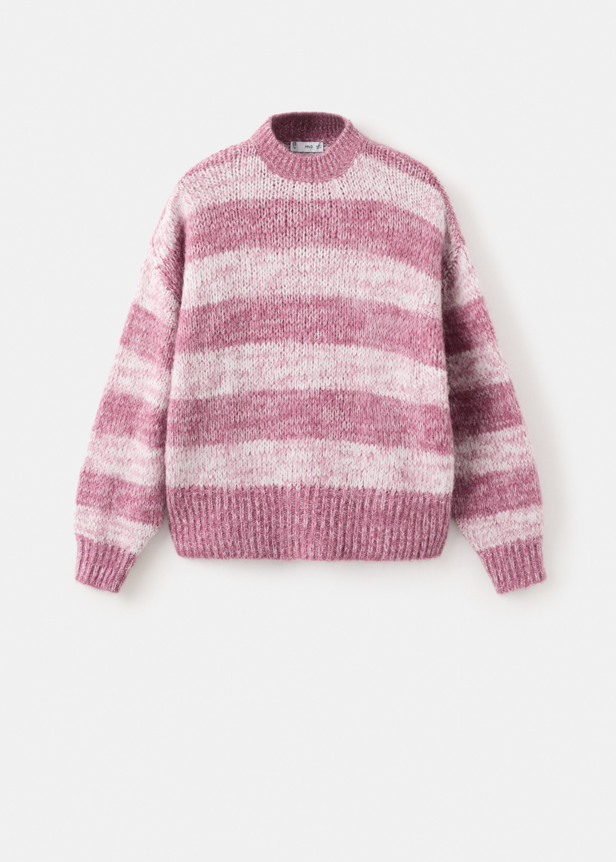 Oversized striped sweater - Article without model, Pastel Pink. Ref: 27011317-00.